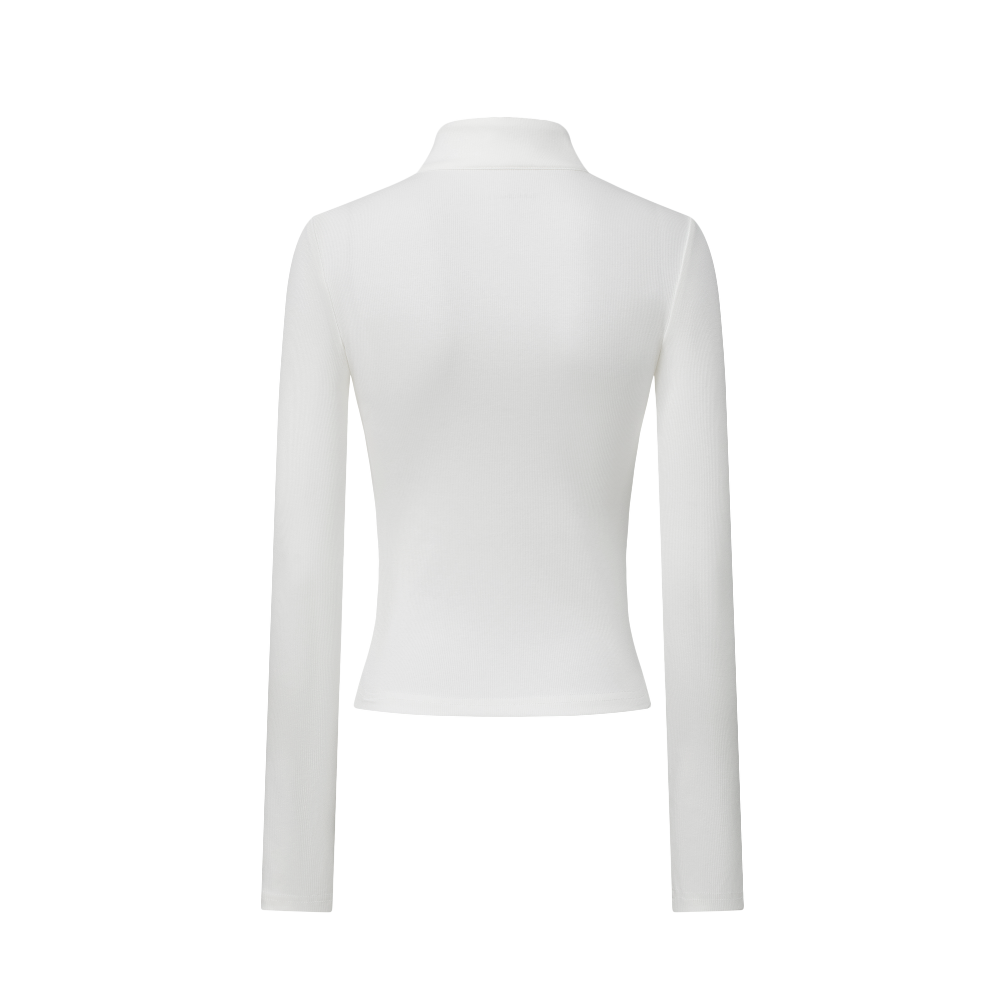 Cool Slimming Double Zipper Long-sleeved In White