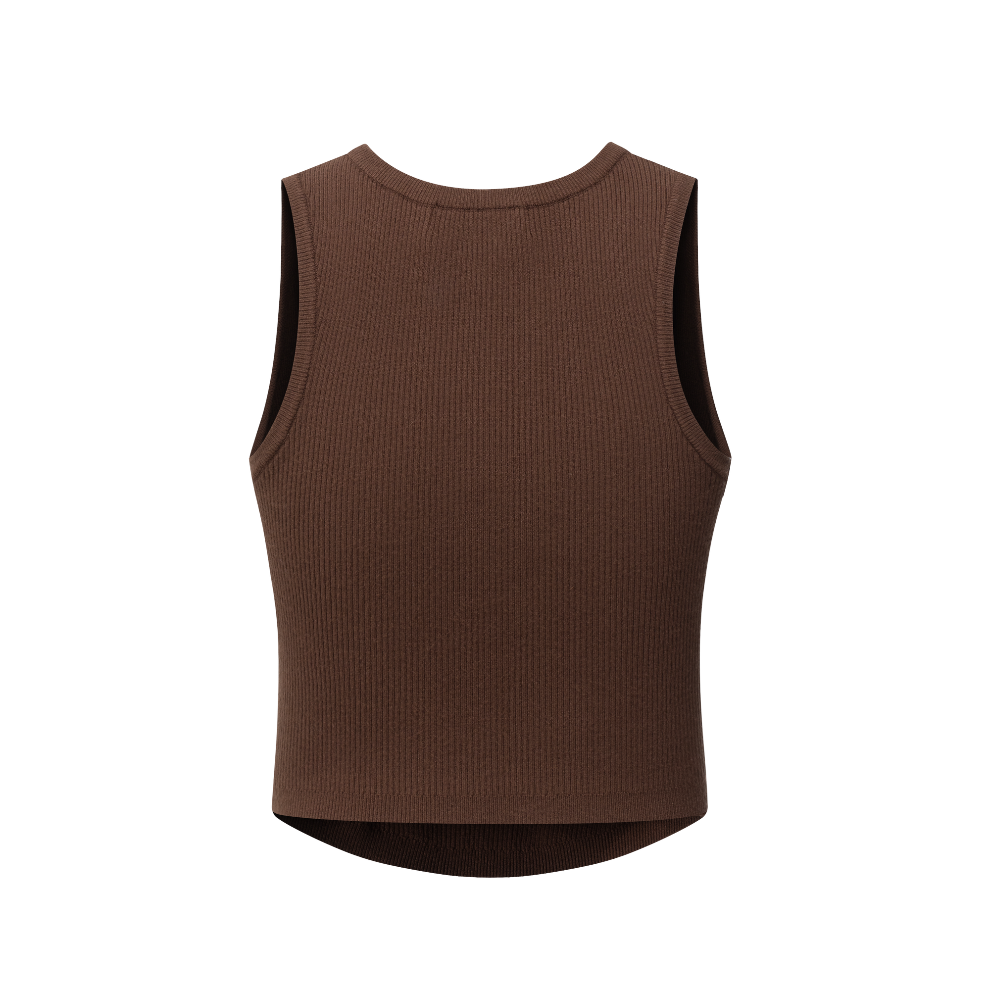 Hazelnut Brown Knitted Stretch Racerback Tank Top