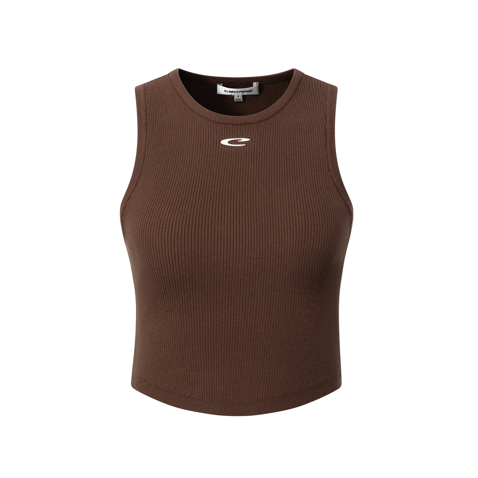 Hazelnut Brown Knitted Stretch Racerback Tank Top