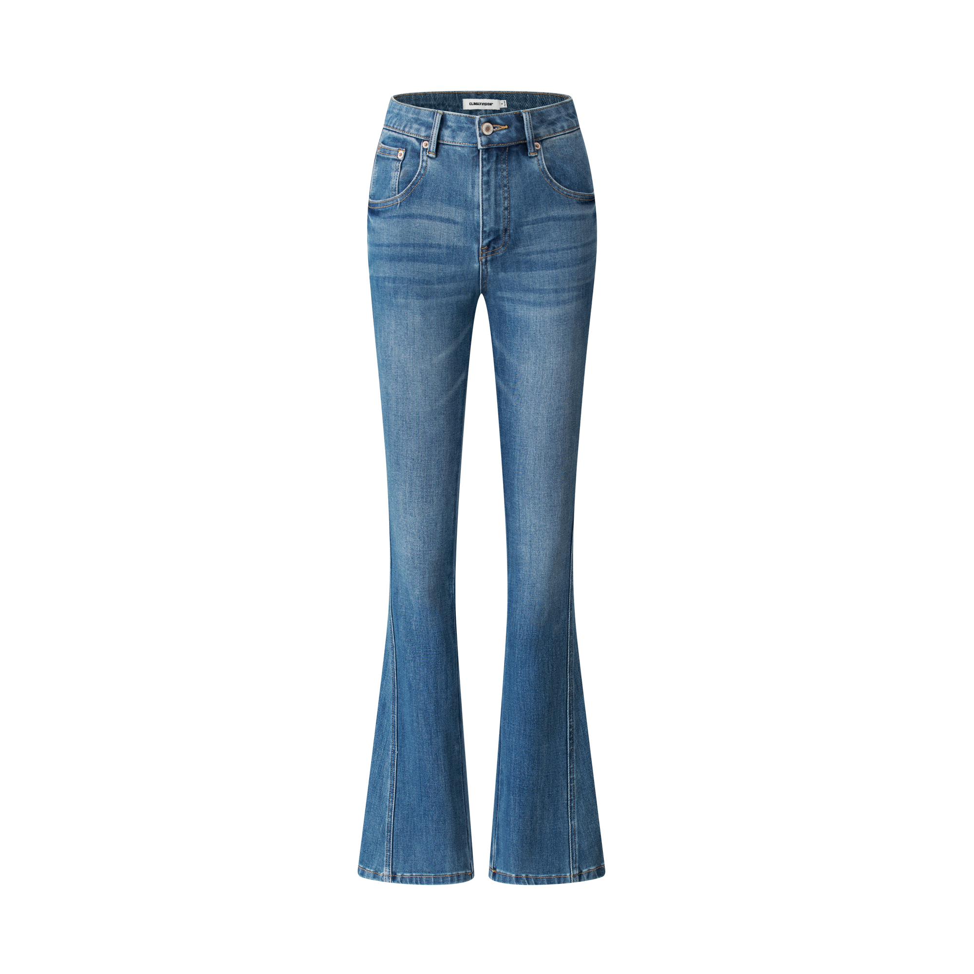 Vintage Blue Sculpted Denim Bootcut Pants