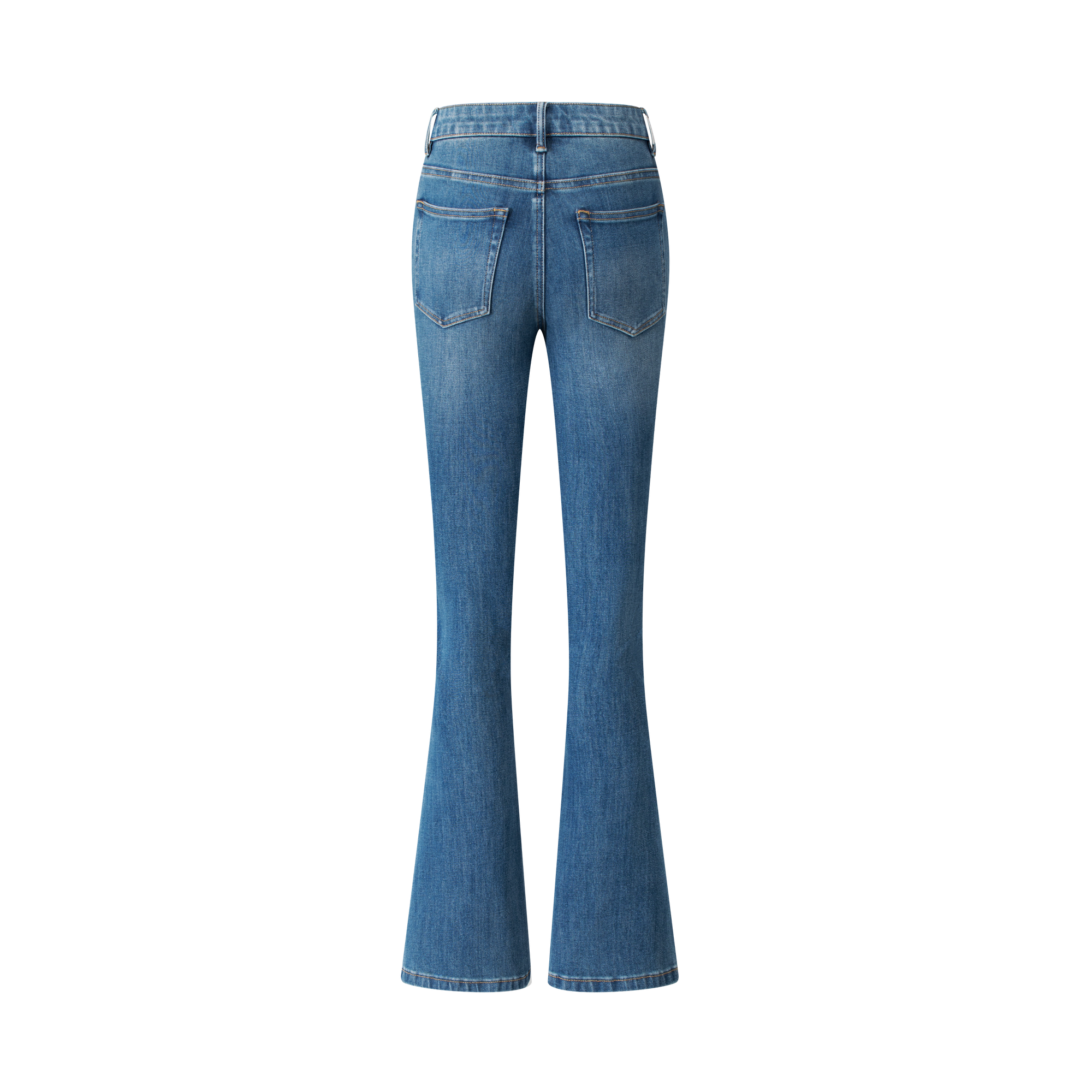 Vintage Blue Sculpted Denim Bootcut Pants
