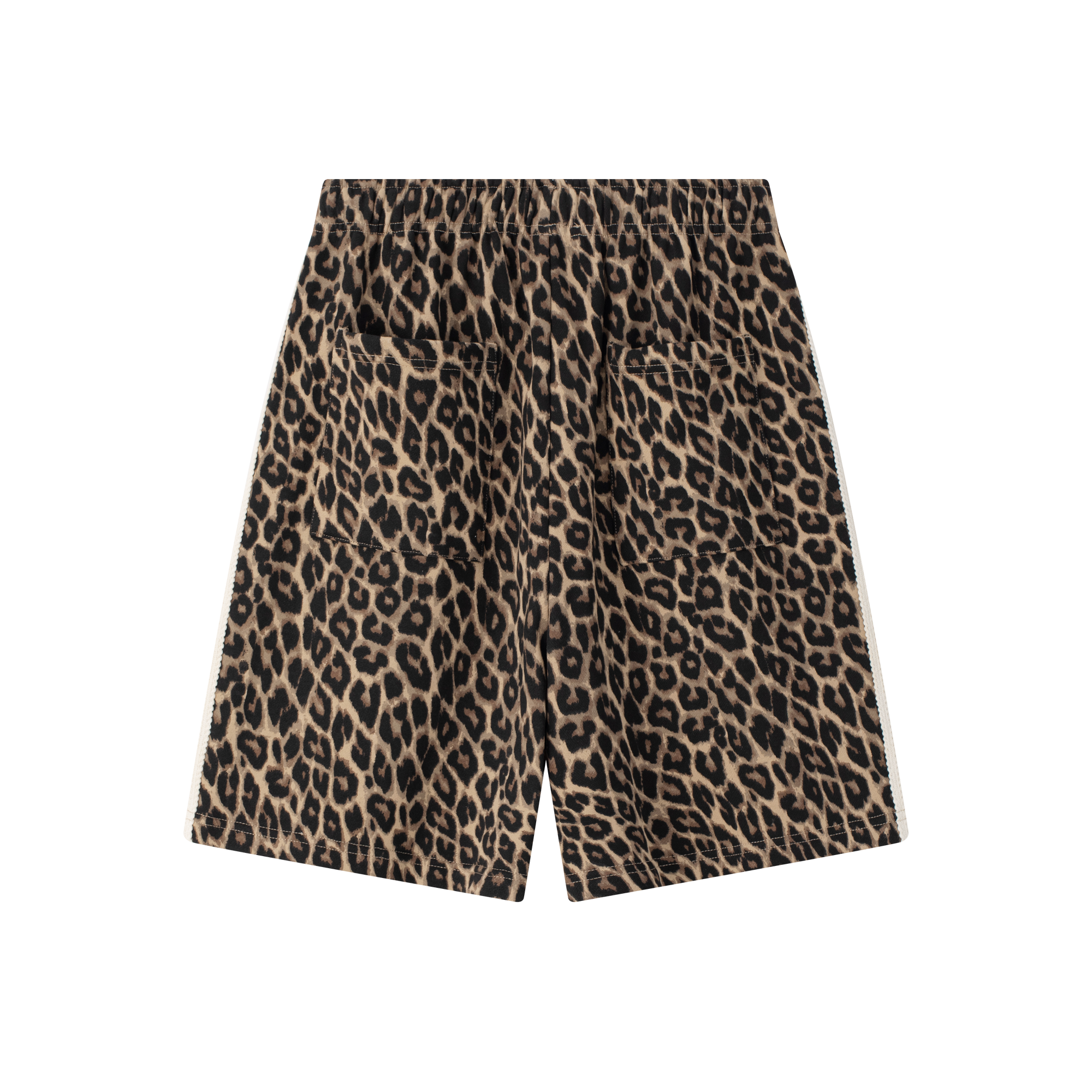 Brown Leopard Print Star Embroidered Shorts
