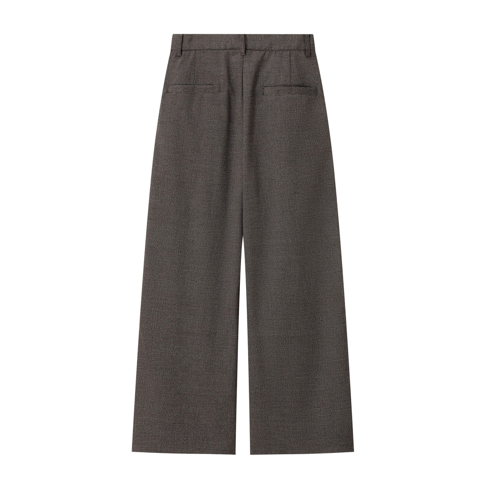 Brown Houndstooth Pleated Trousers