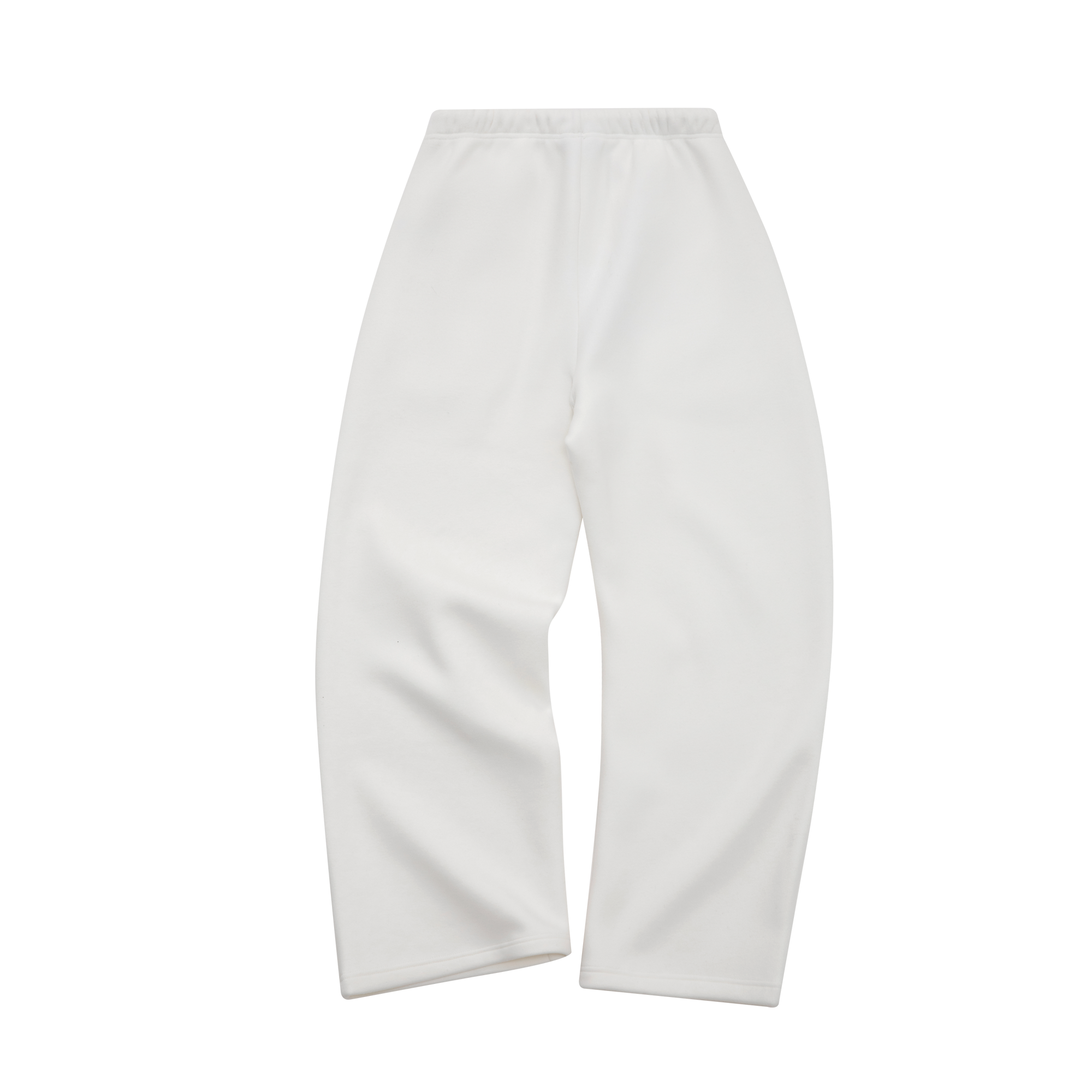 White Double-Sided Fleece-Lined Curved Pants