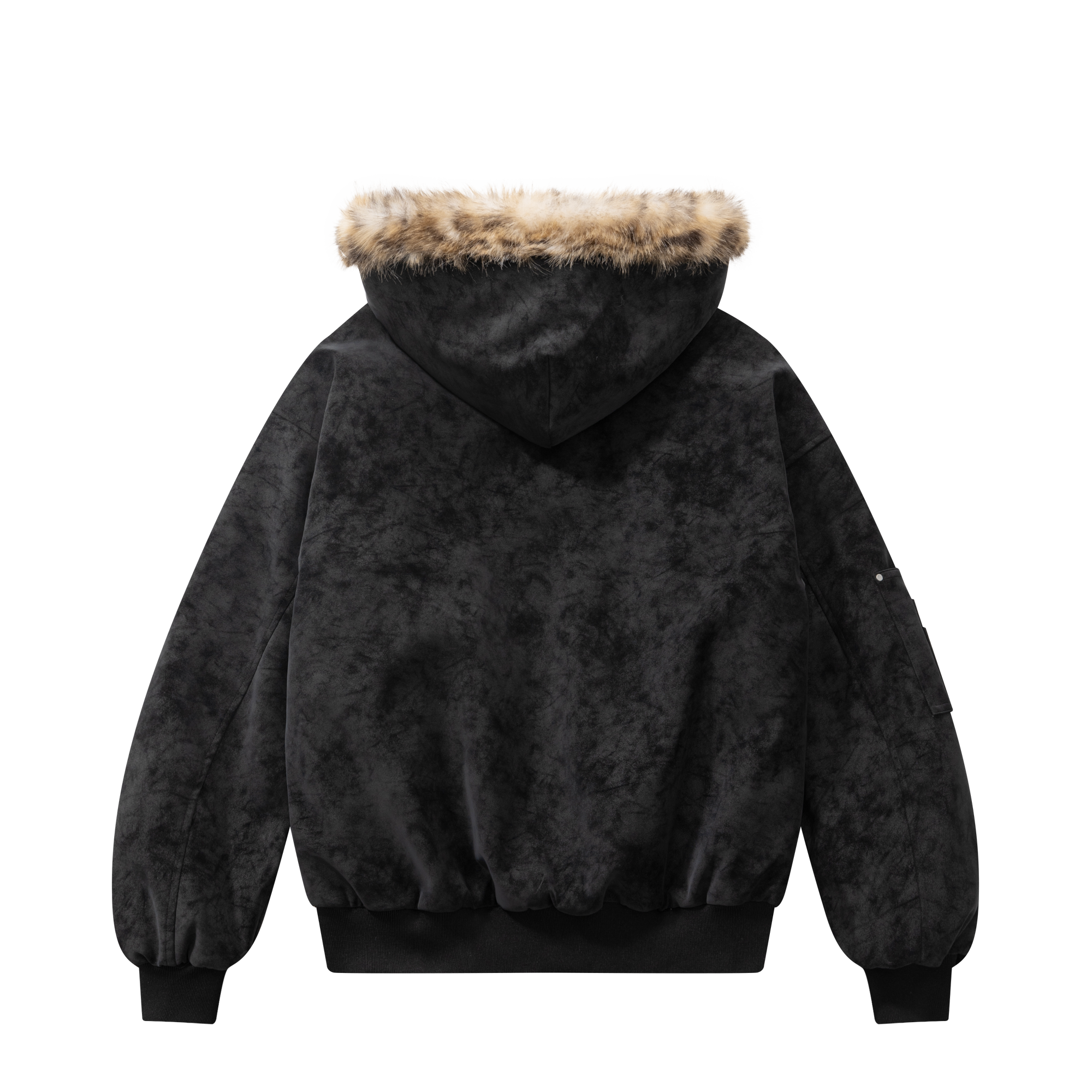 Black Leopard Print Reversible Eco-Friendly Fur Coat