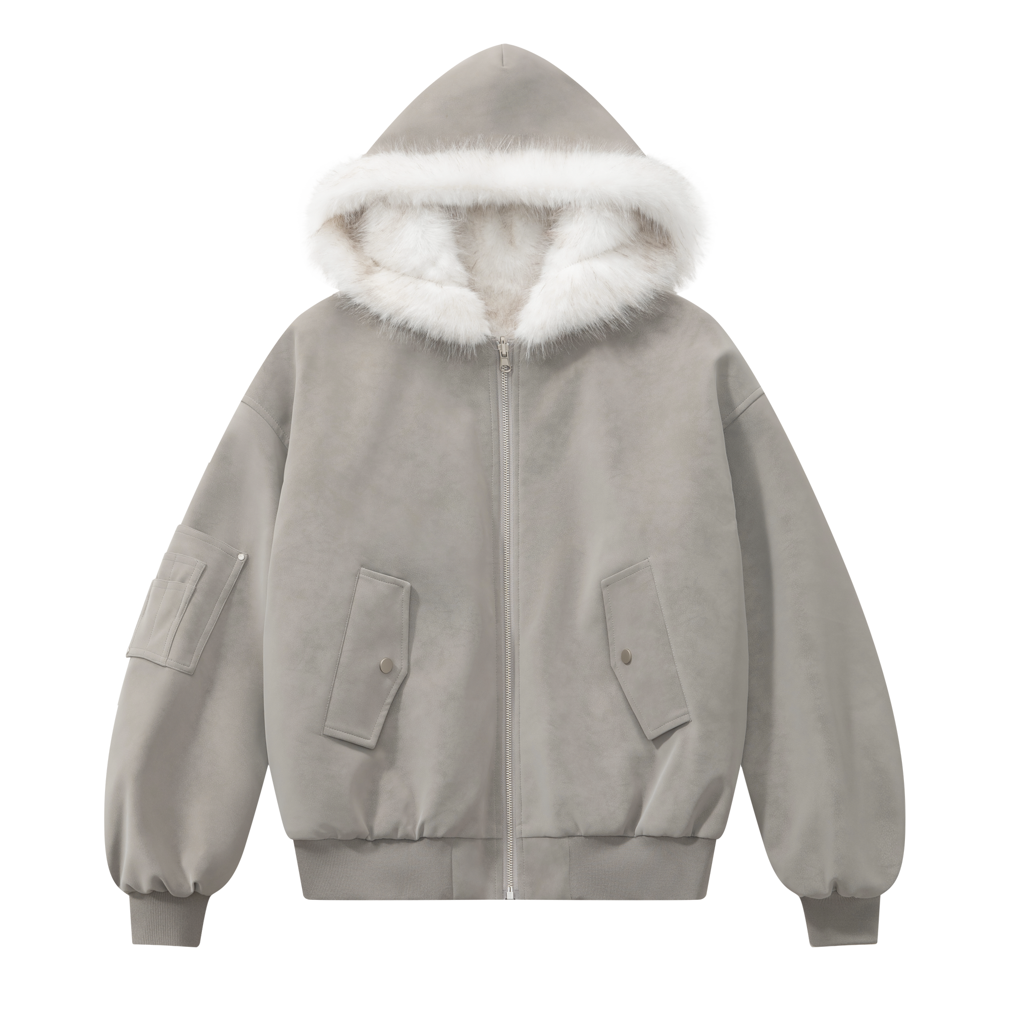 Grey Reversible Eco-friendly Fur Coat