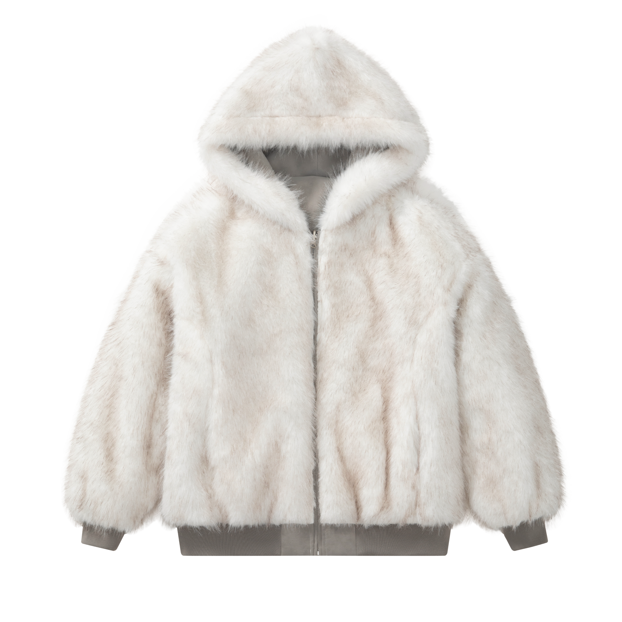 Grey Reversible Eco-friendly Fur Coat