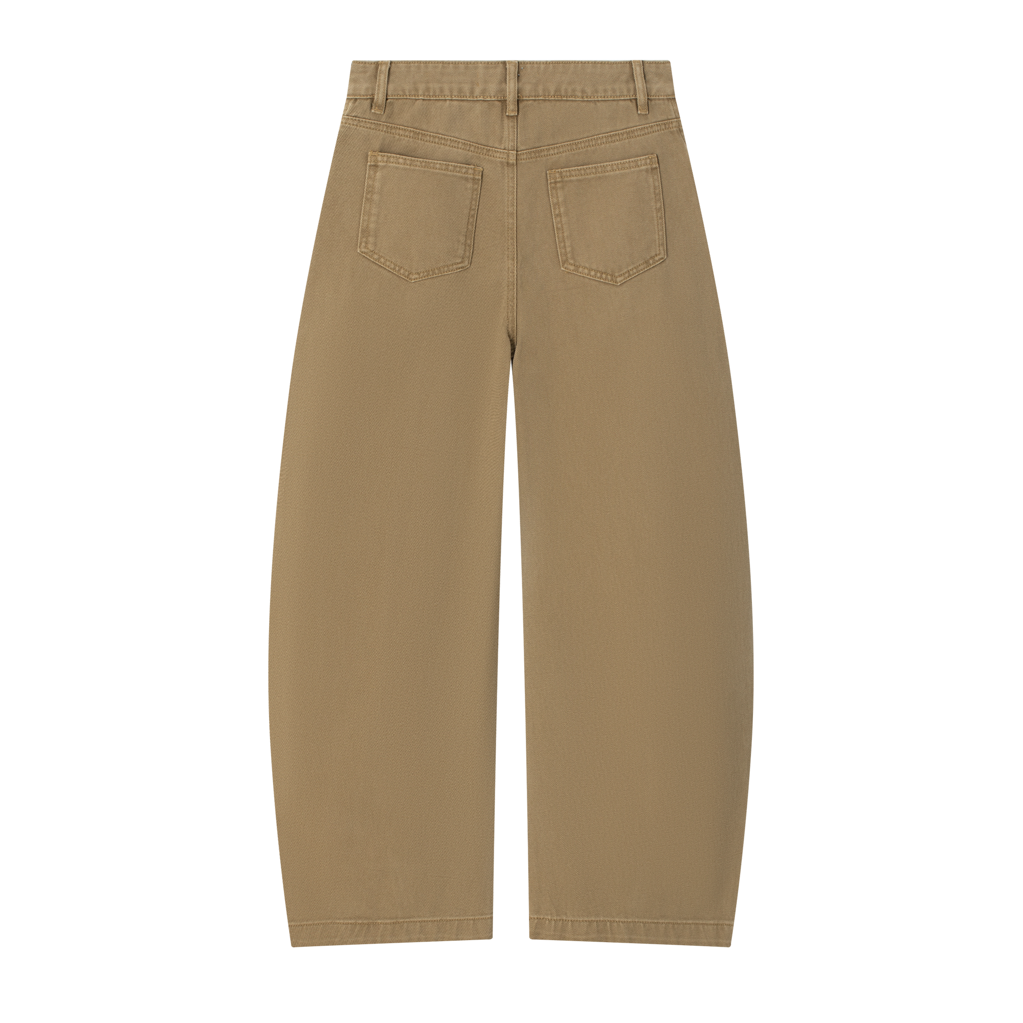 Khaki Retro 3D Cut Deconstructed Curved Blade Jeans