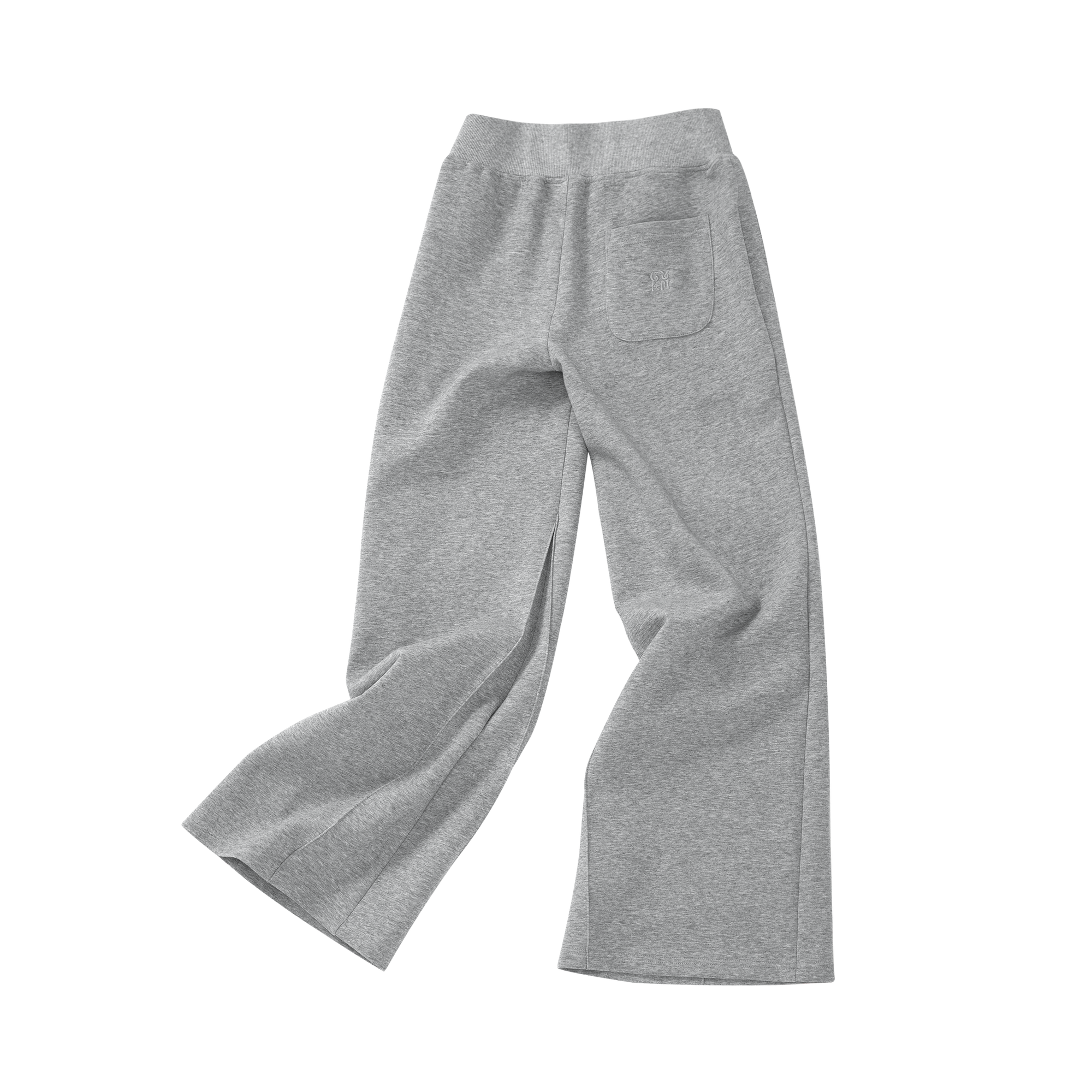 Grey Mid-Low Rise Flare Wide-Leg Sweatpants