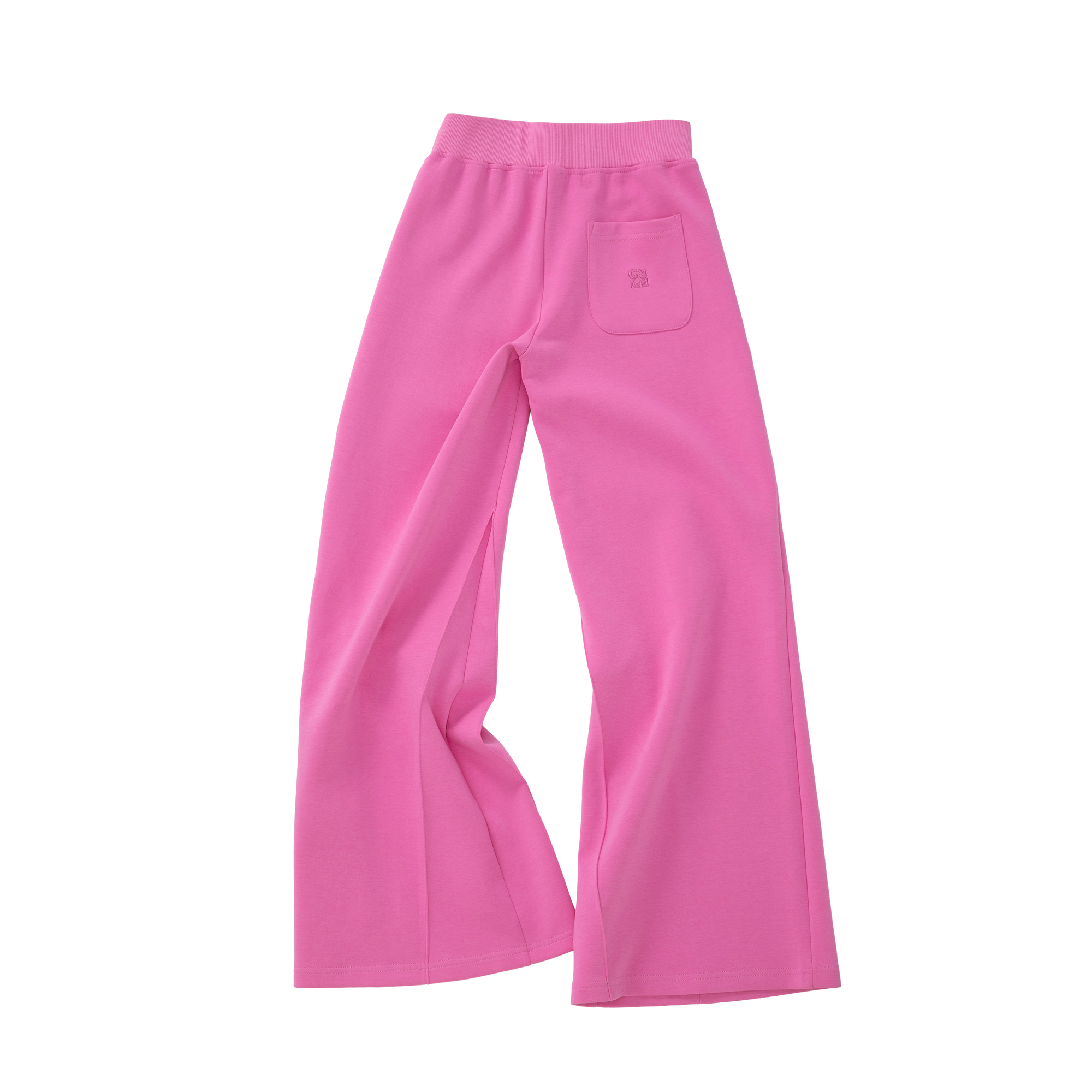 Pink Mid-to-Low Rise Flare Wide-Leg Sweatpants