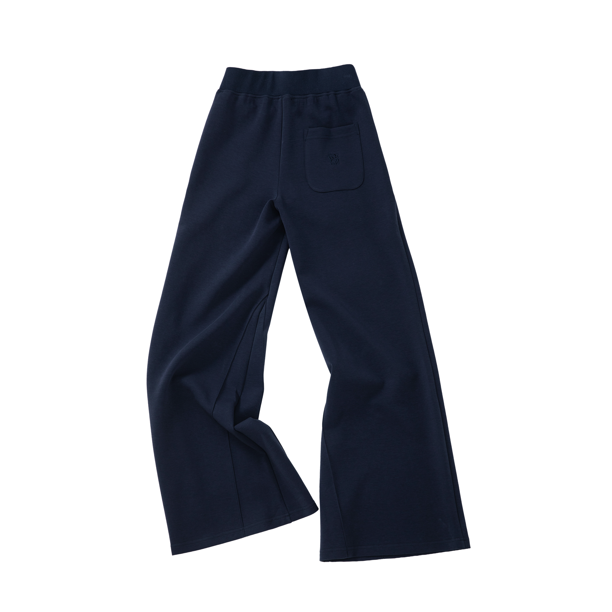 Navy Blue Mid-Rise Slightly Flared Wide-Leg Sweatpants