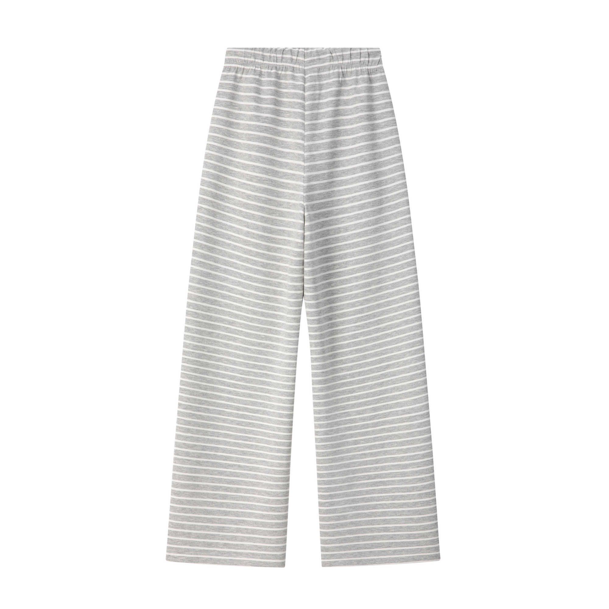 Gray and White Striped Cross-Pattern Casual Sweatpants