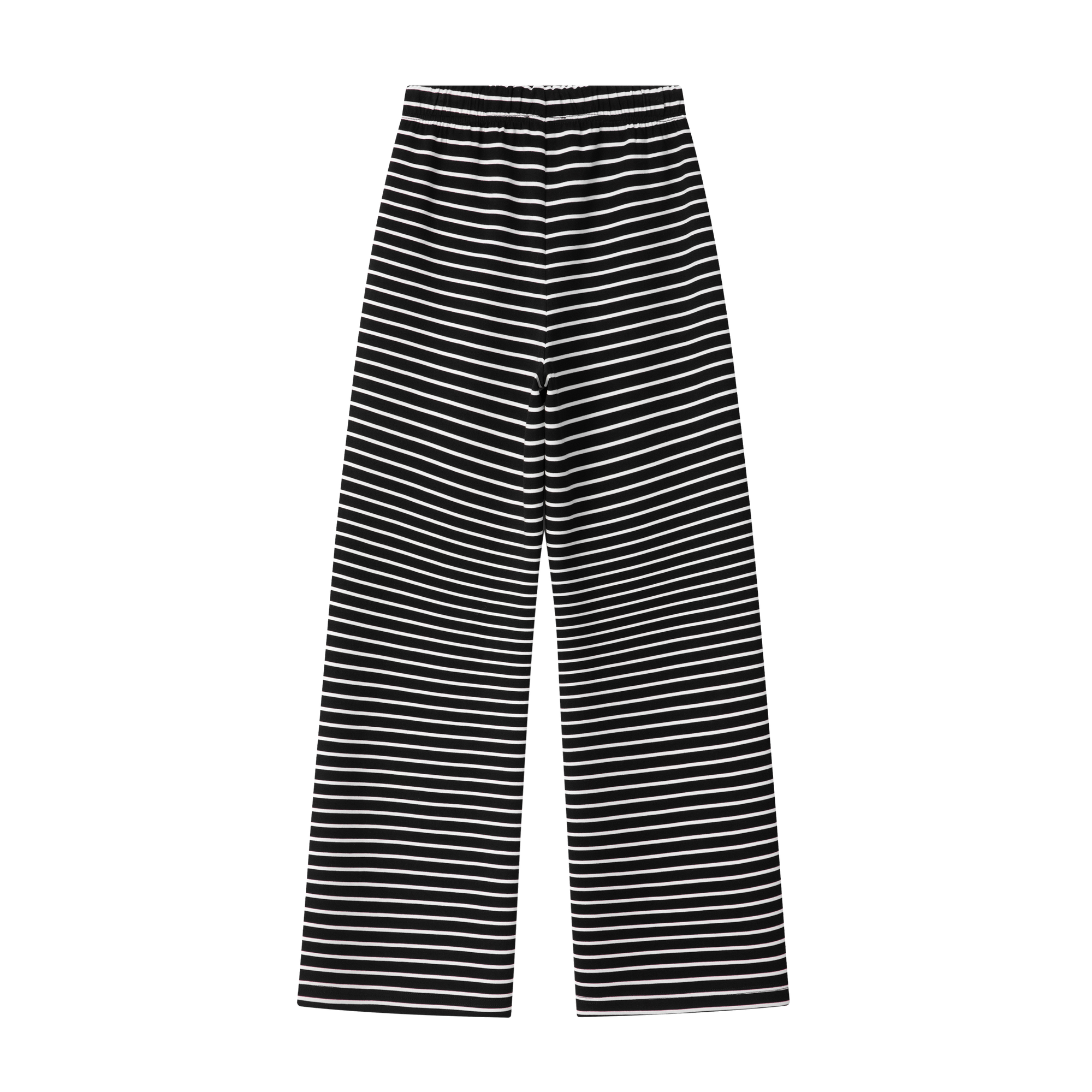 Black and White Striped Cross-Pattern Casual Sweatpants
