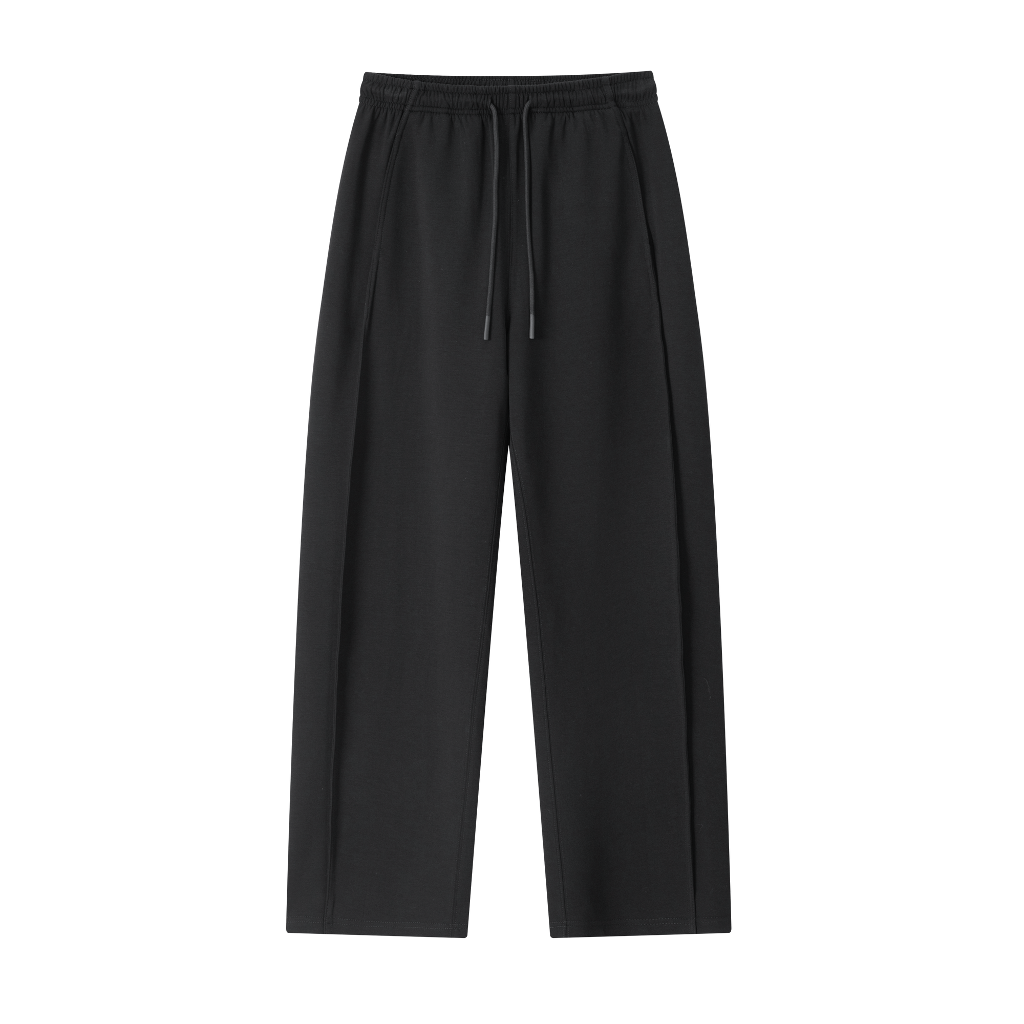 Black Long-Staple Cotton Air Layer Lightweight Curved Pants
