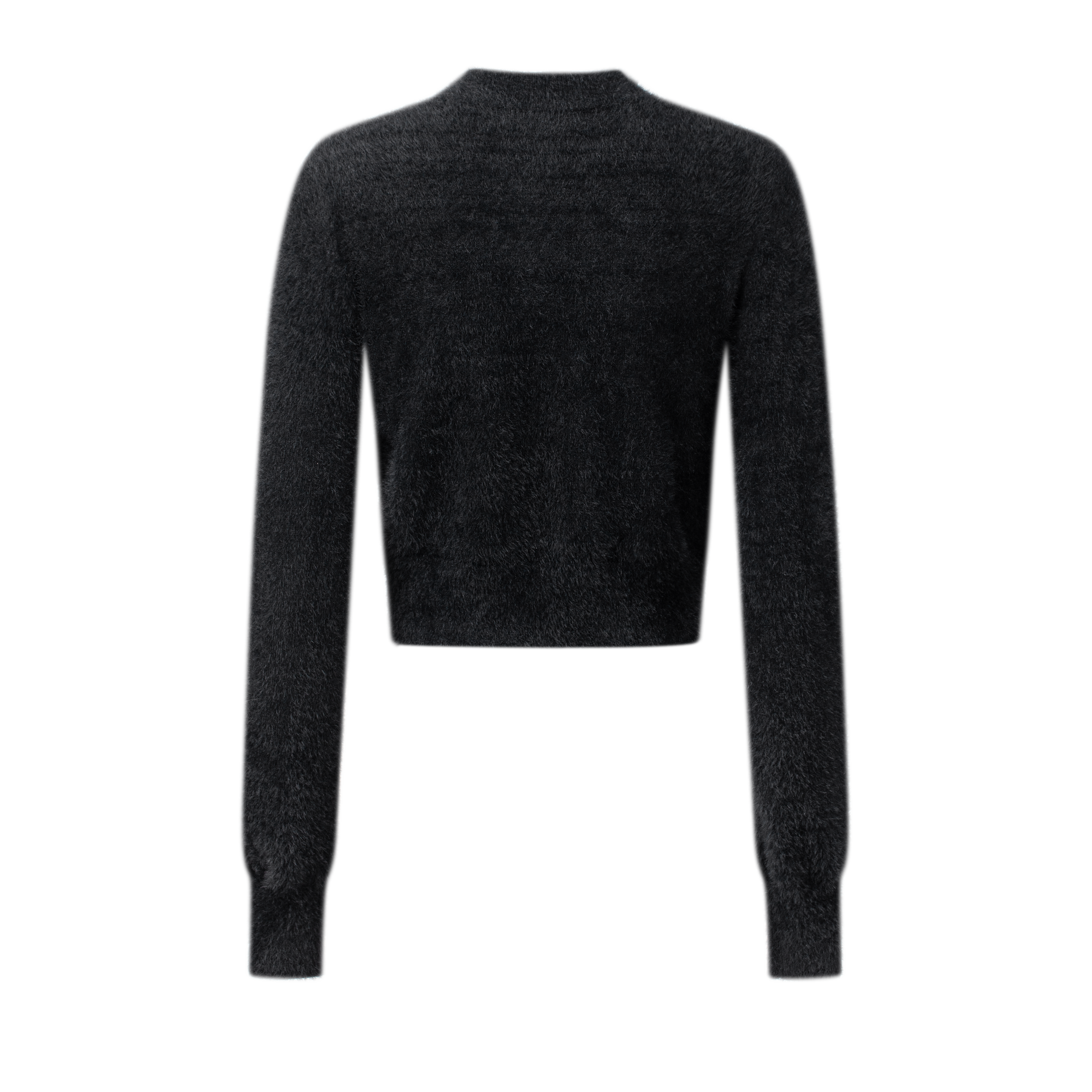 Black Sparkling CV Faux Mink Knit Cardigan