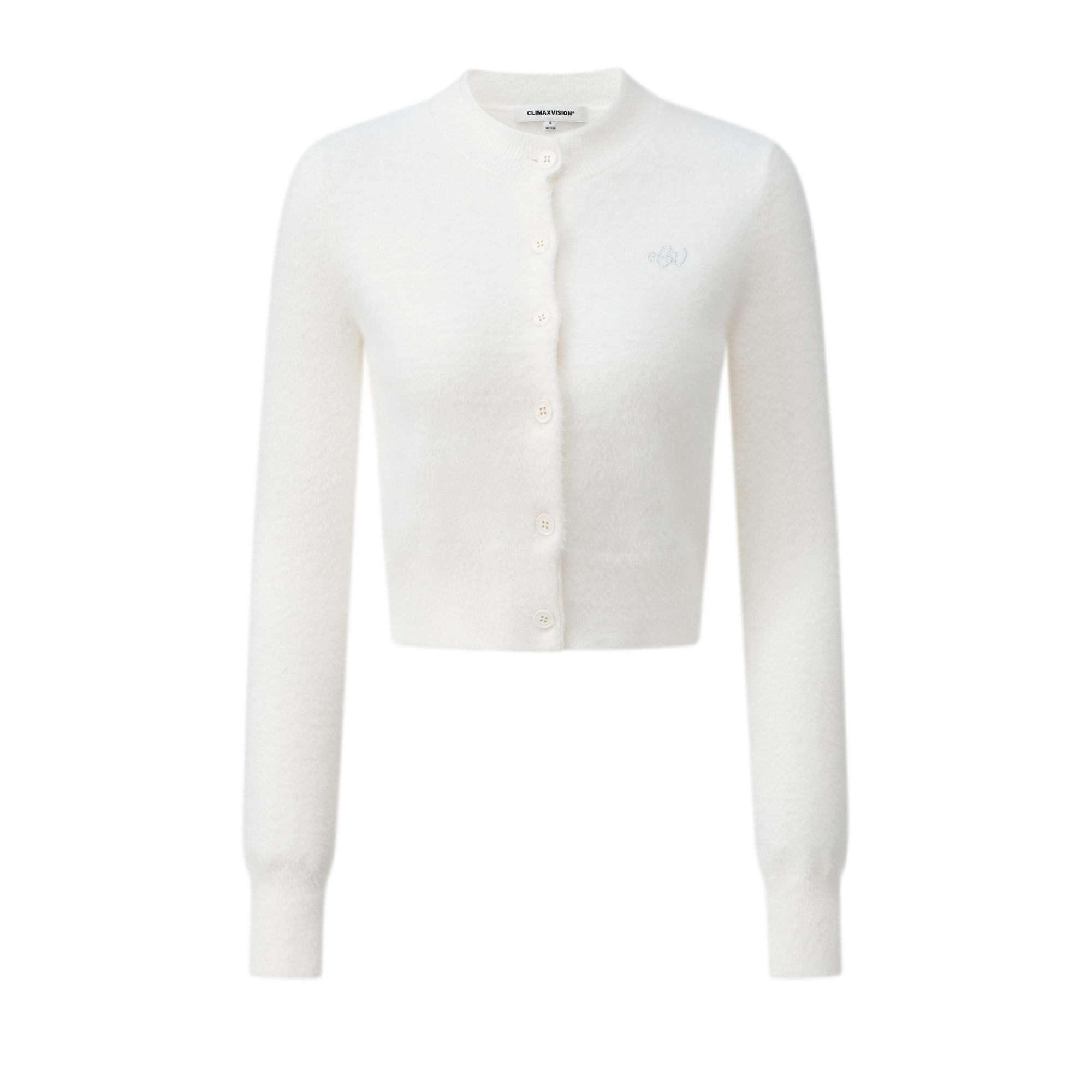 Pearl White Diamond CV Faux Mink Knit Cardigan