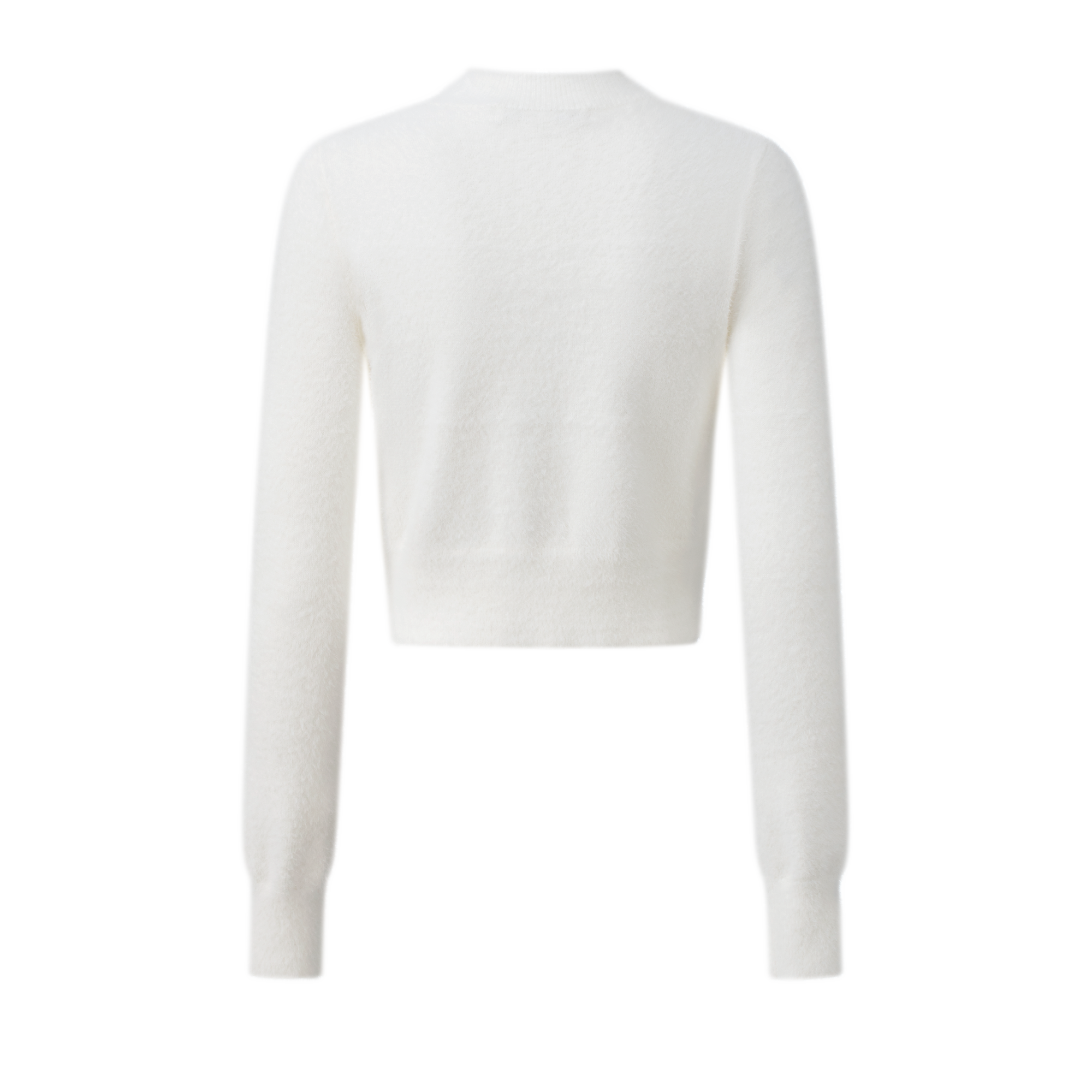 Pearl White Diamond CV Faux Mink Knit Cardigan