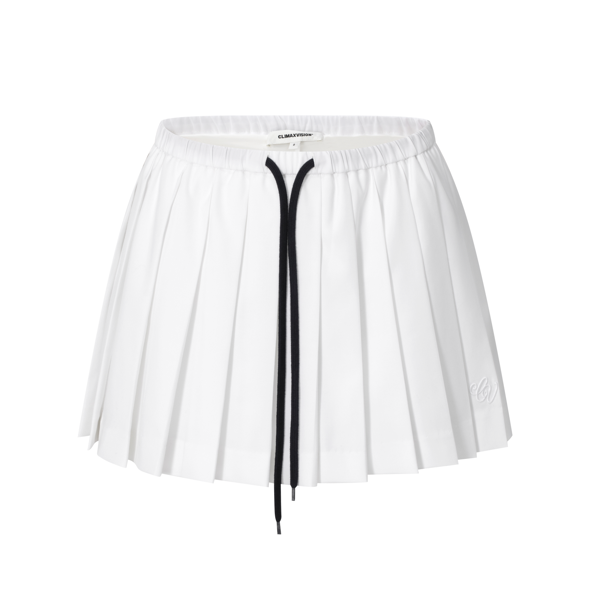 White drawstring sports skort