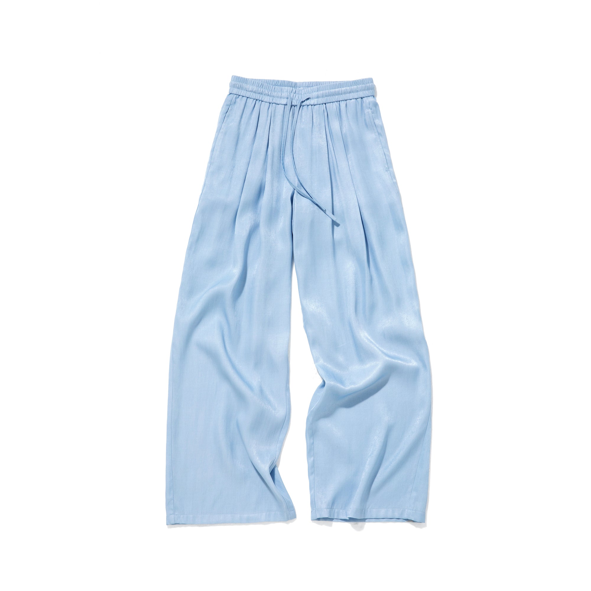 Blue Holiday Style Drape Soft Casual Air Pants