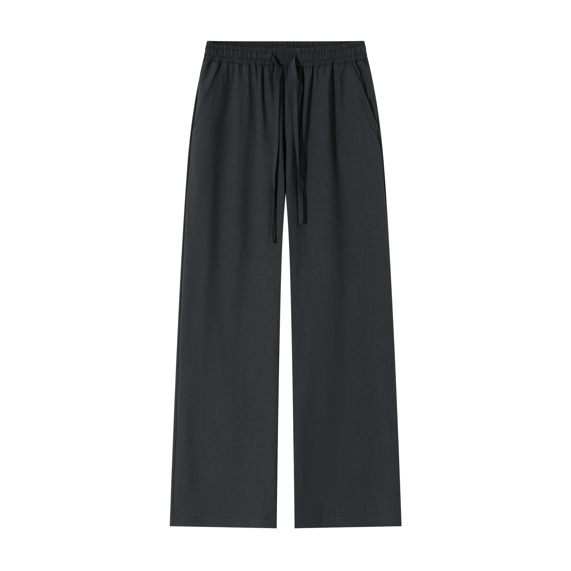 Gray Elastic Waist Ice Ammonia Cool Casual Trousers