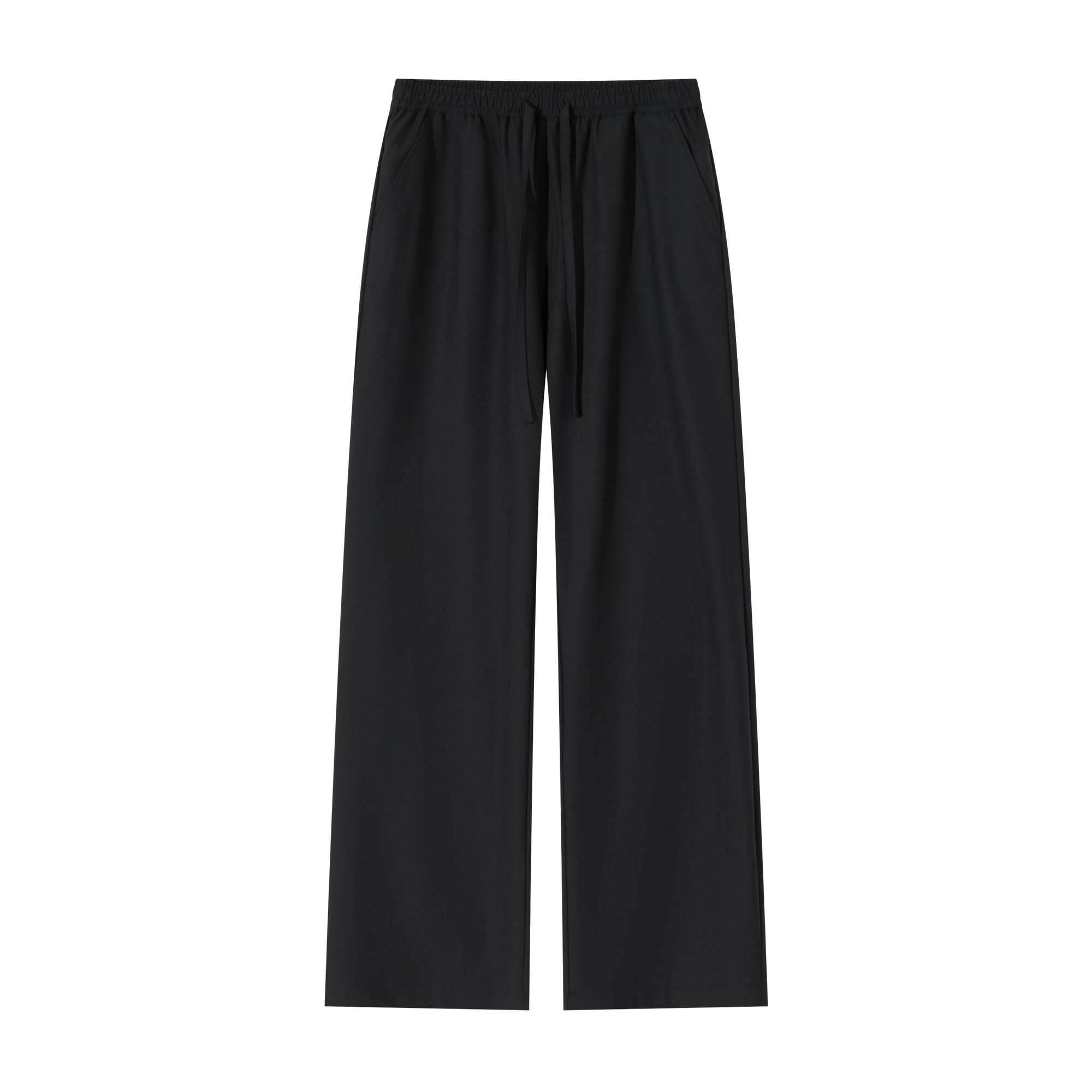 Black Elastic Waist Ice Ammonia Cool Casual Trousers