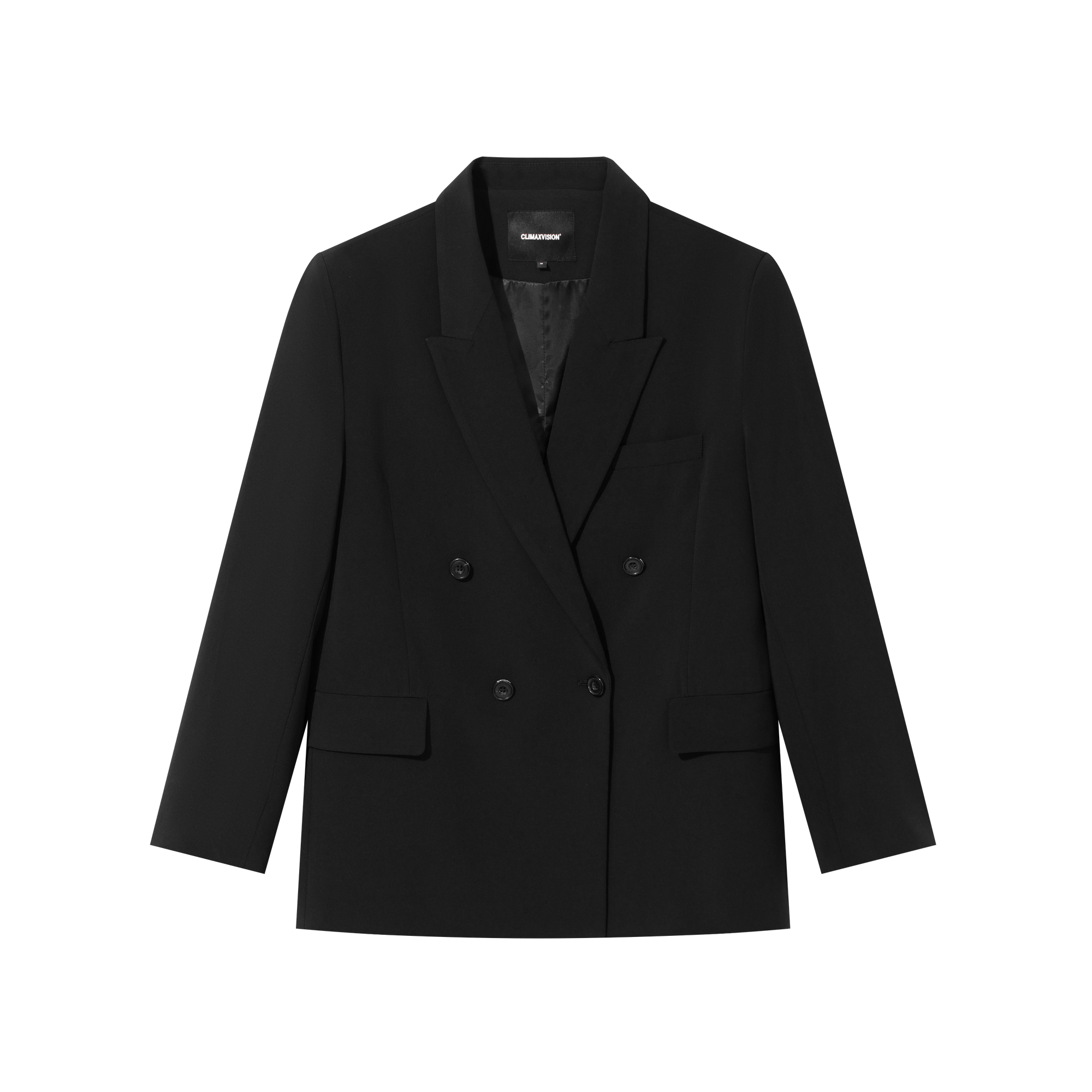 Black Draping Silhouette Casual Blazer
