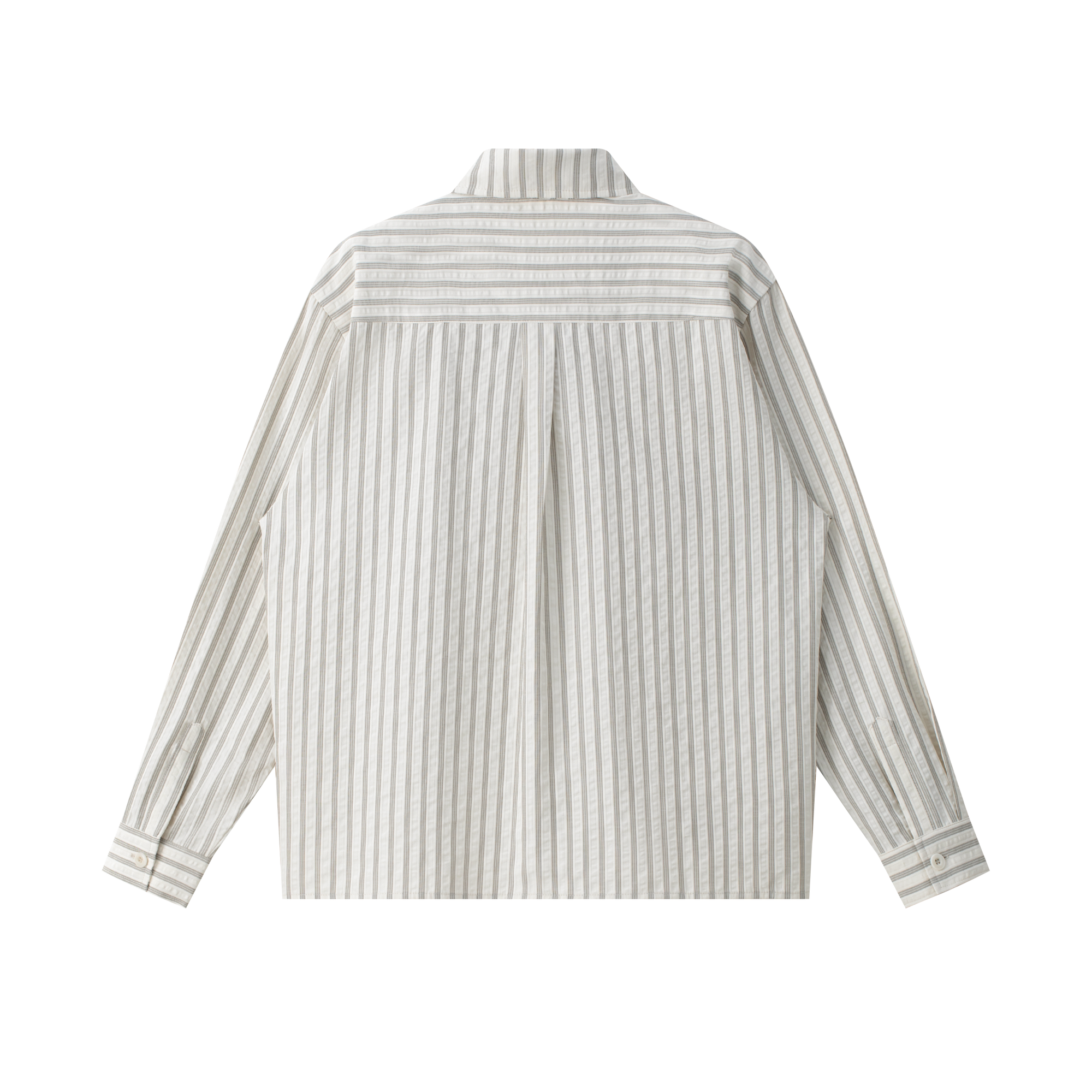 Apricot Striped Seersucker Shirt