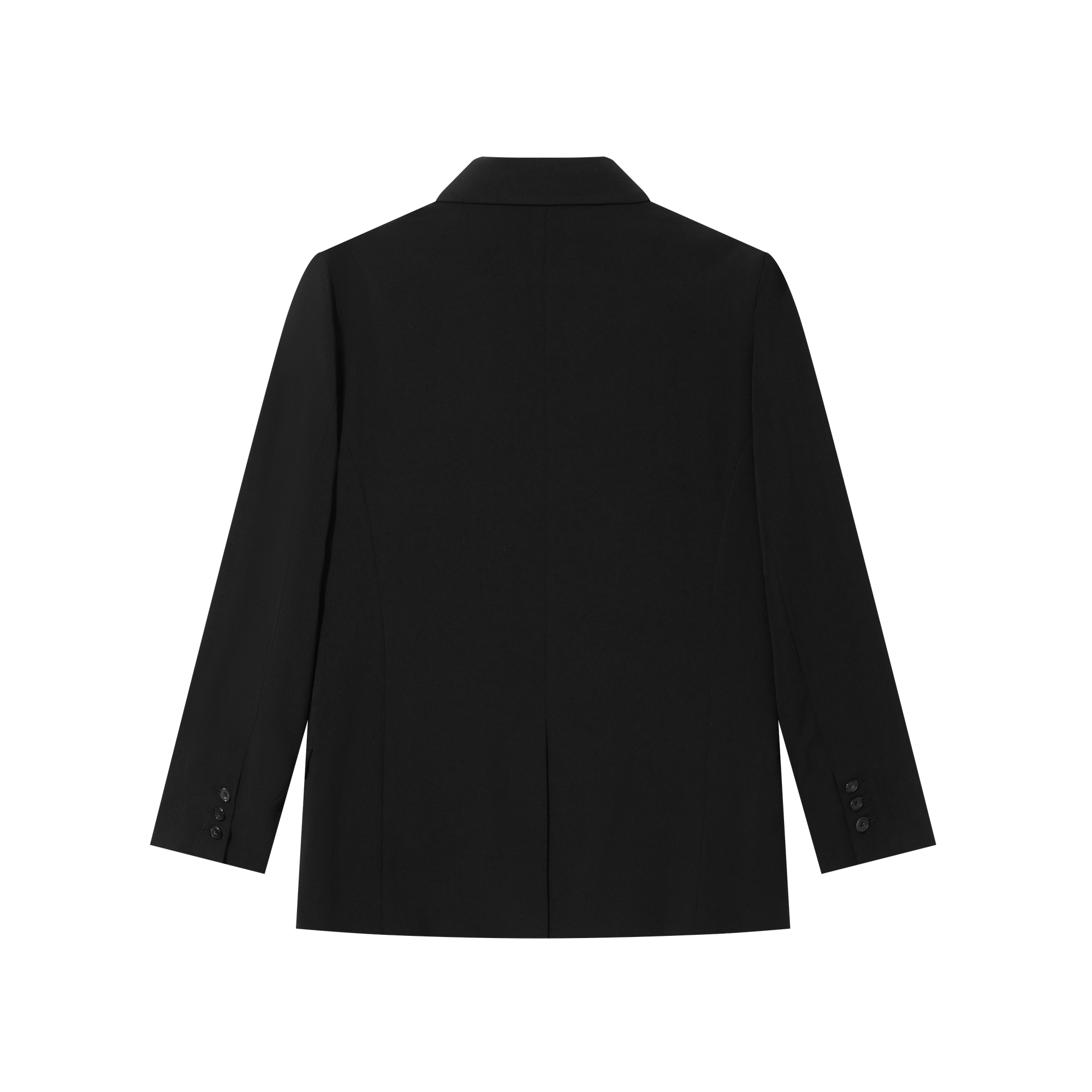 Black Draping Silhouette Casual Blazer