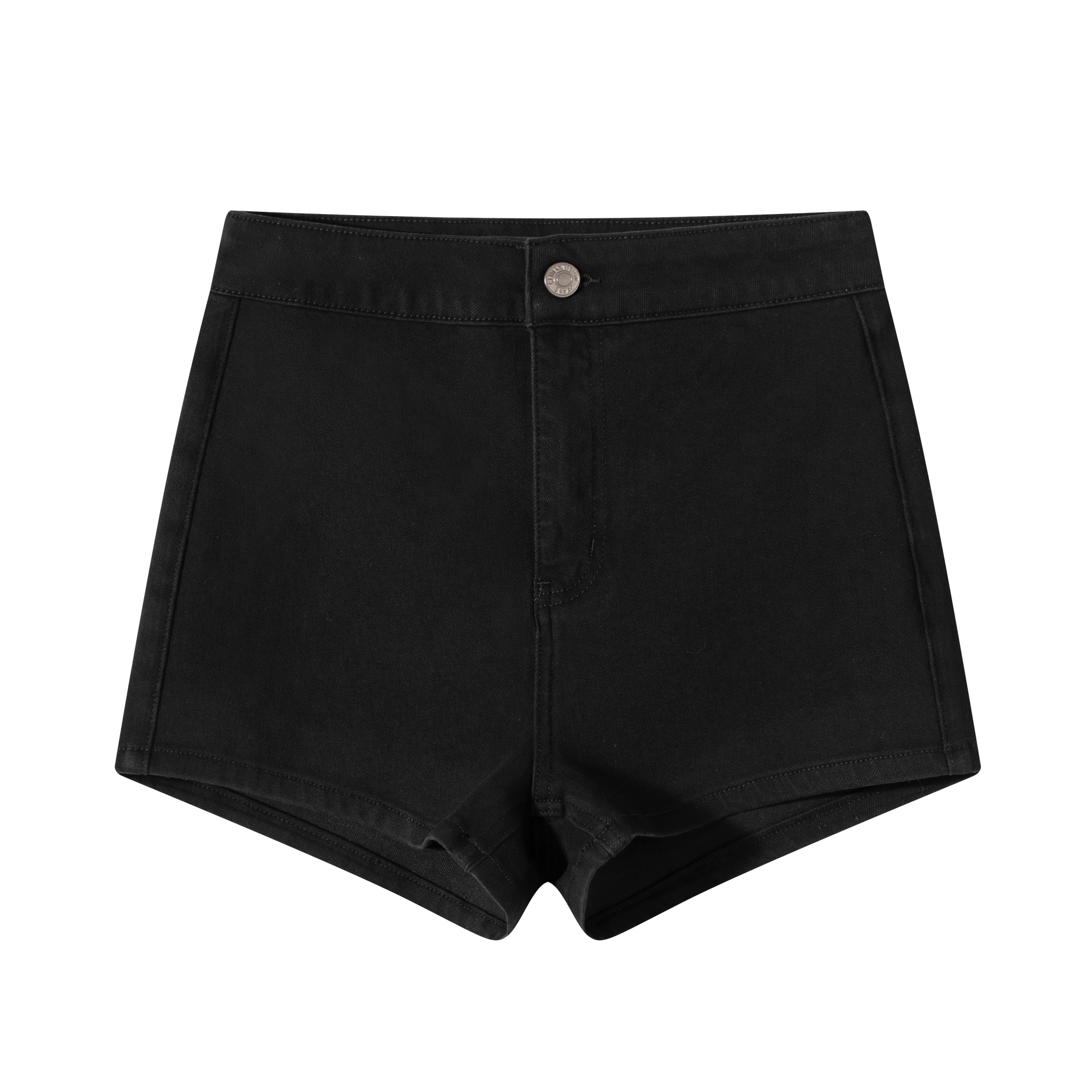 Black High-Waisted Basic Stretch Skinny Denim Shorts
