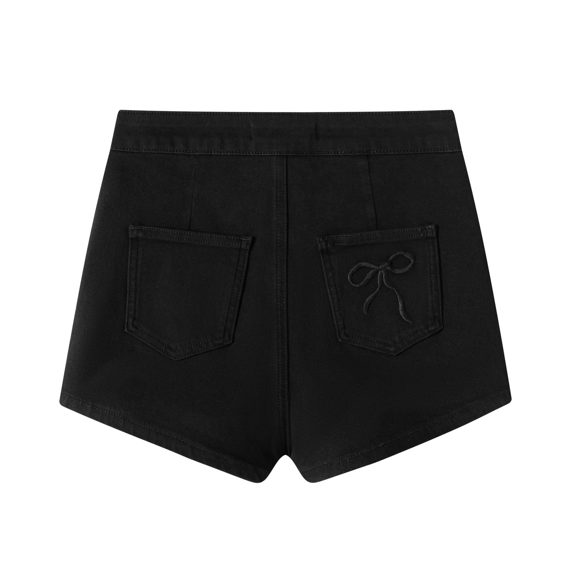 Black High-Waisted Basic Stretch Skinny Denim Shorts