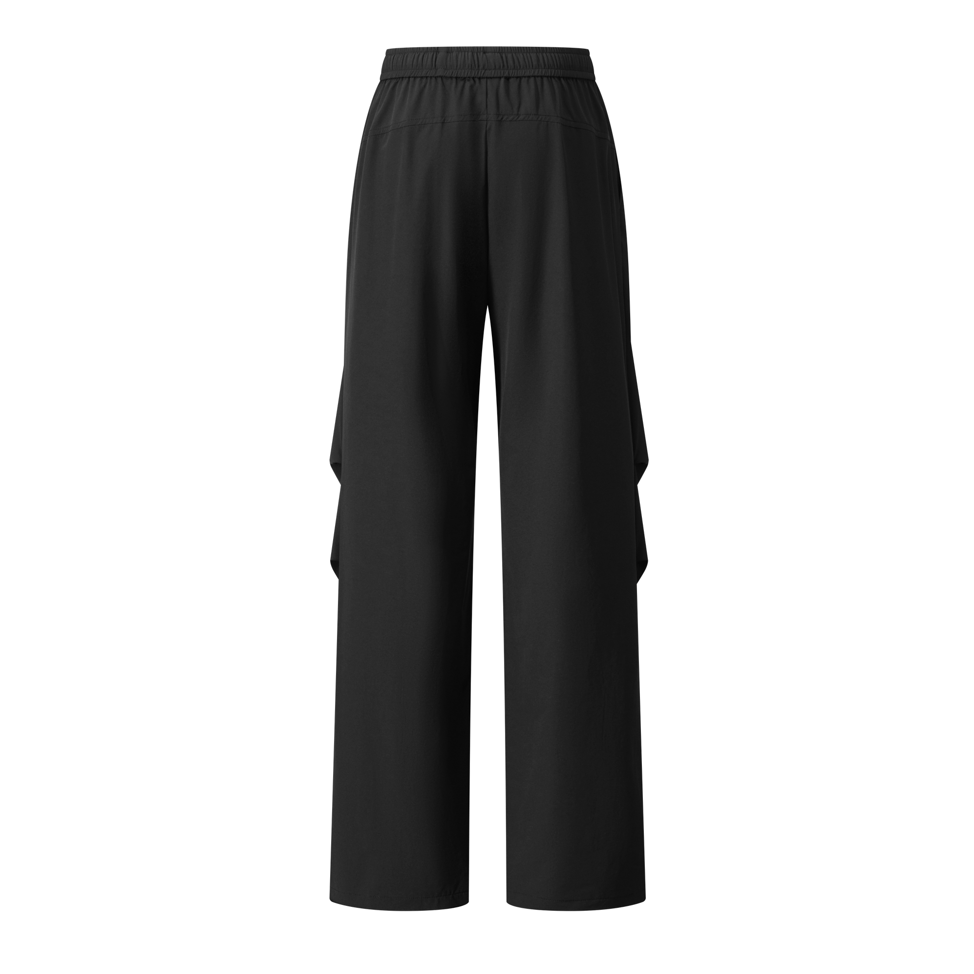 Black Outdoor Light Pleated Paratrooper Casual Pants
