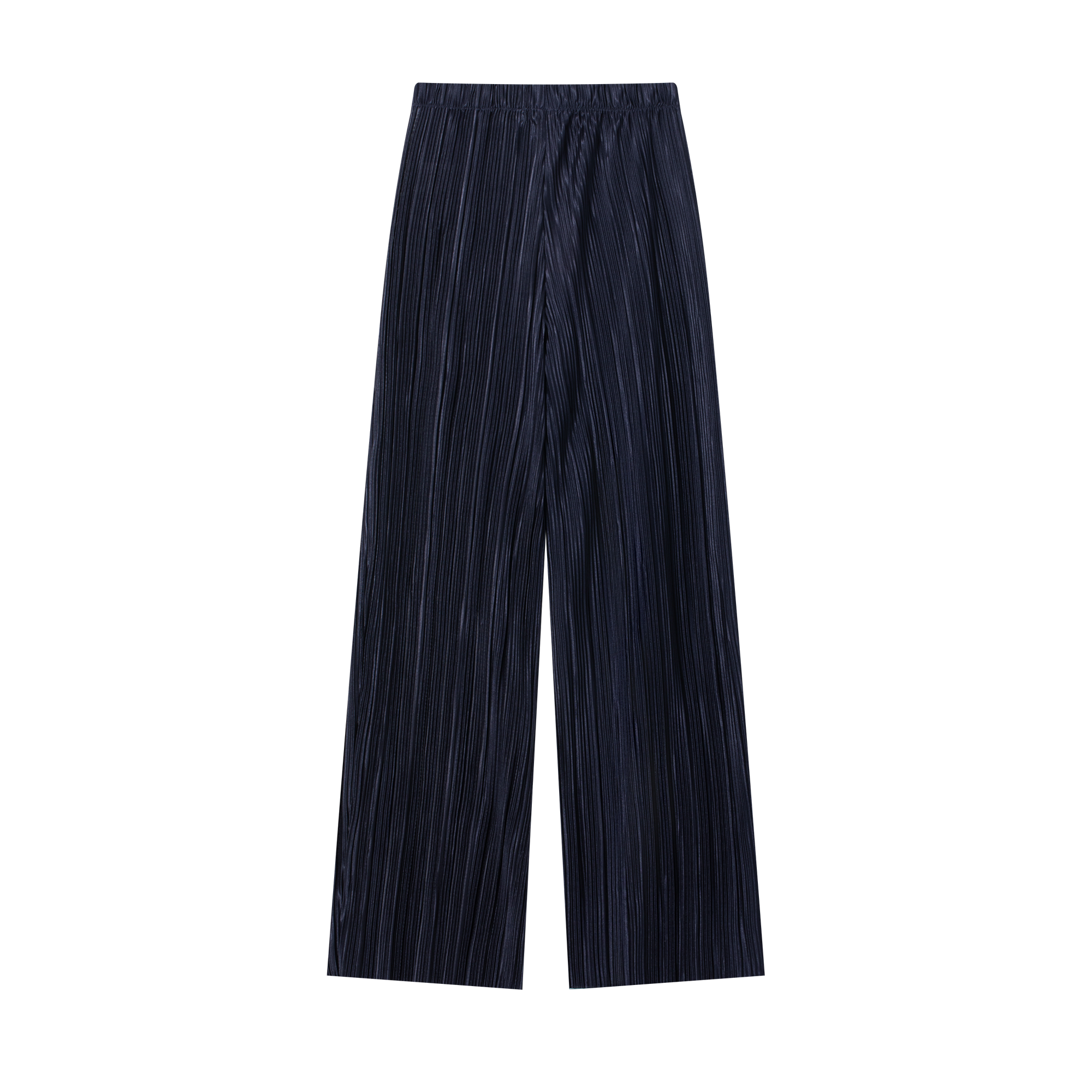 Navy Pleated Wide Leg Pants