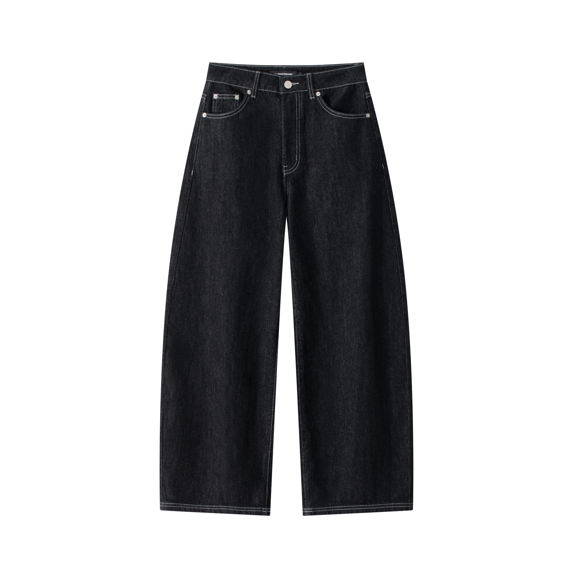 Black Cross-Studded Leather Embroidered Scimitar Jeans
