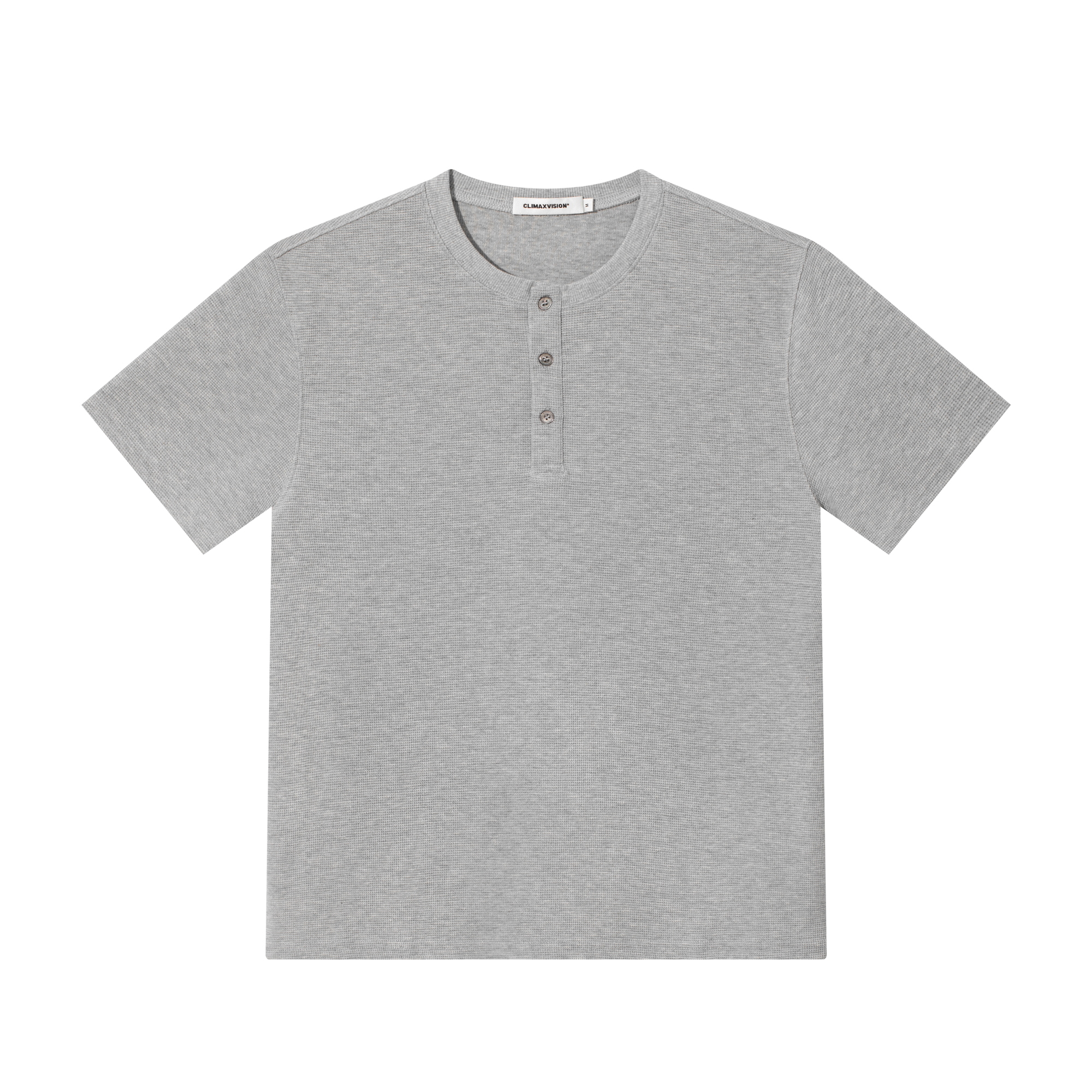 Grey Waffle Henley Short Sleeves