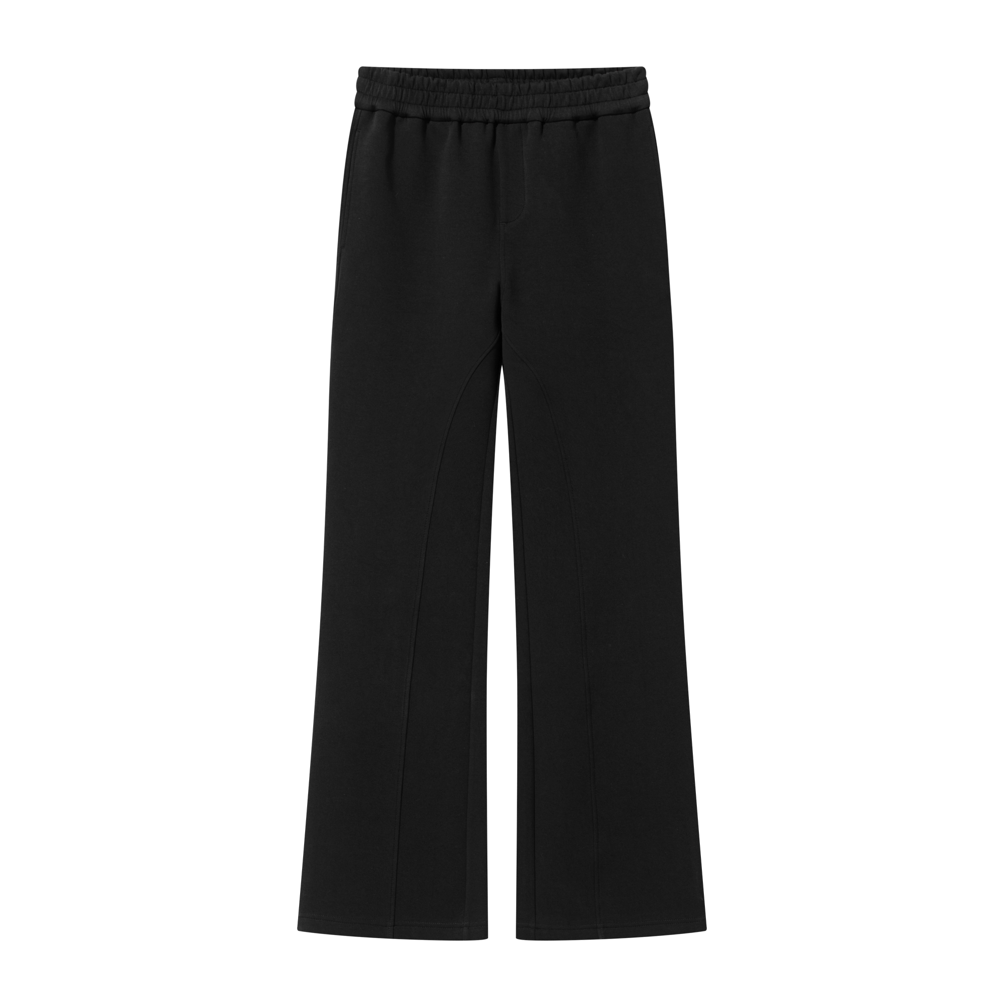 Black Comfortable Space Cotton Silhouette Casual Flared Sweatpants