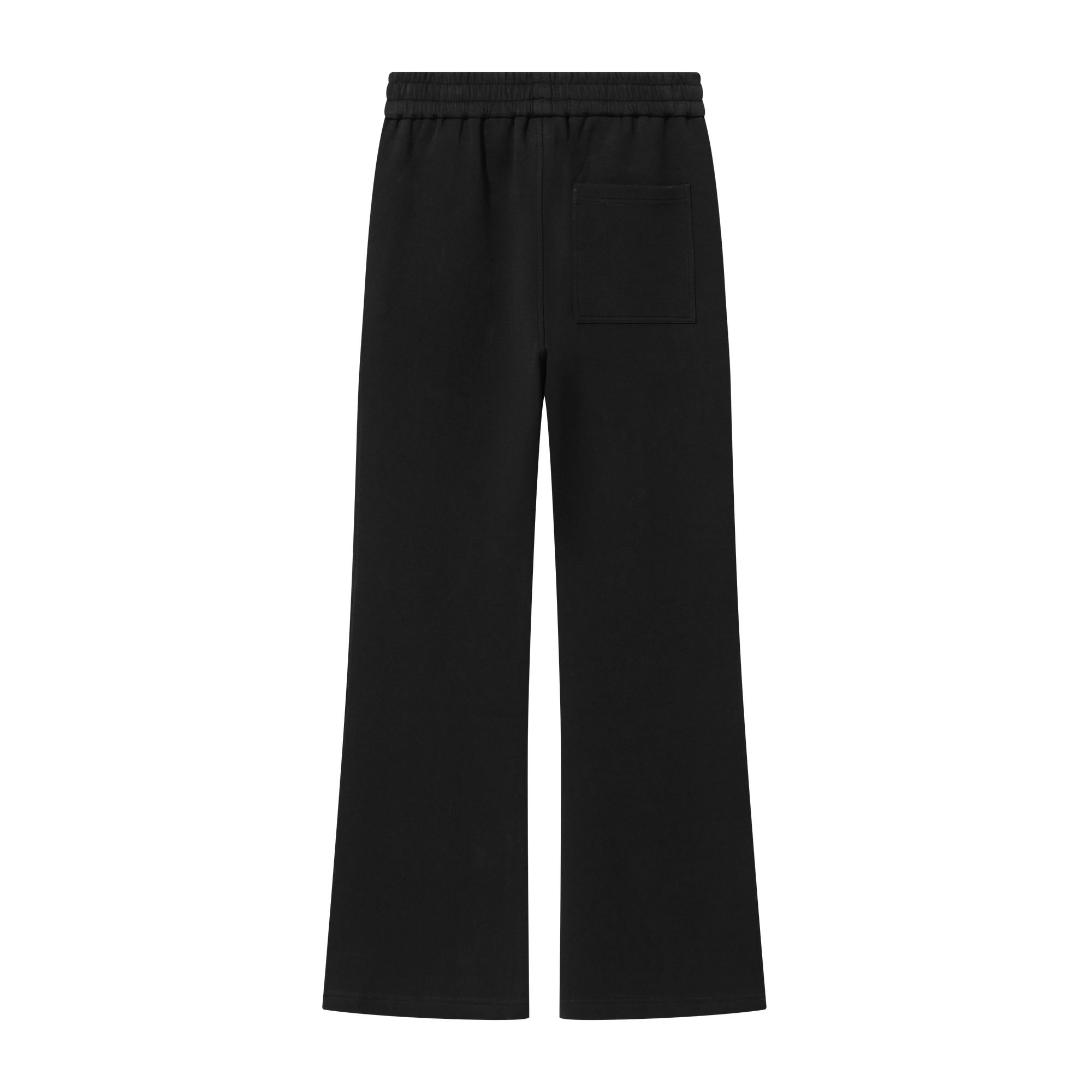 Black Comfortable Space Cotton Silhouette Casual Flared Sweatpants