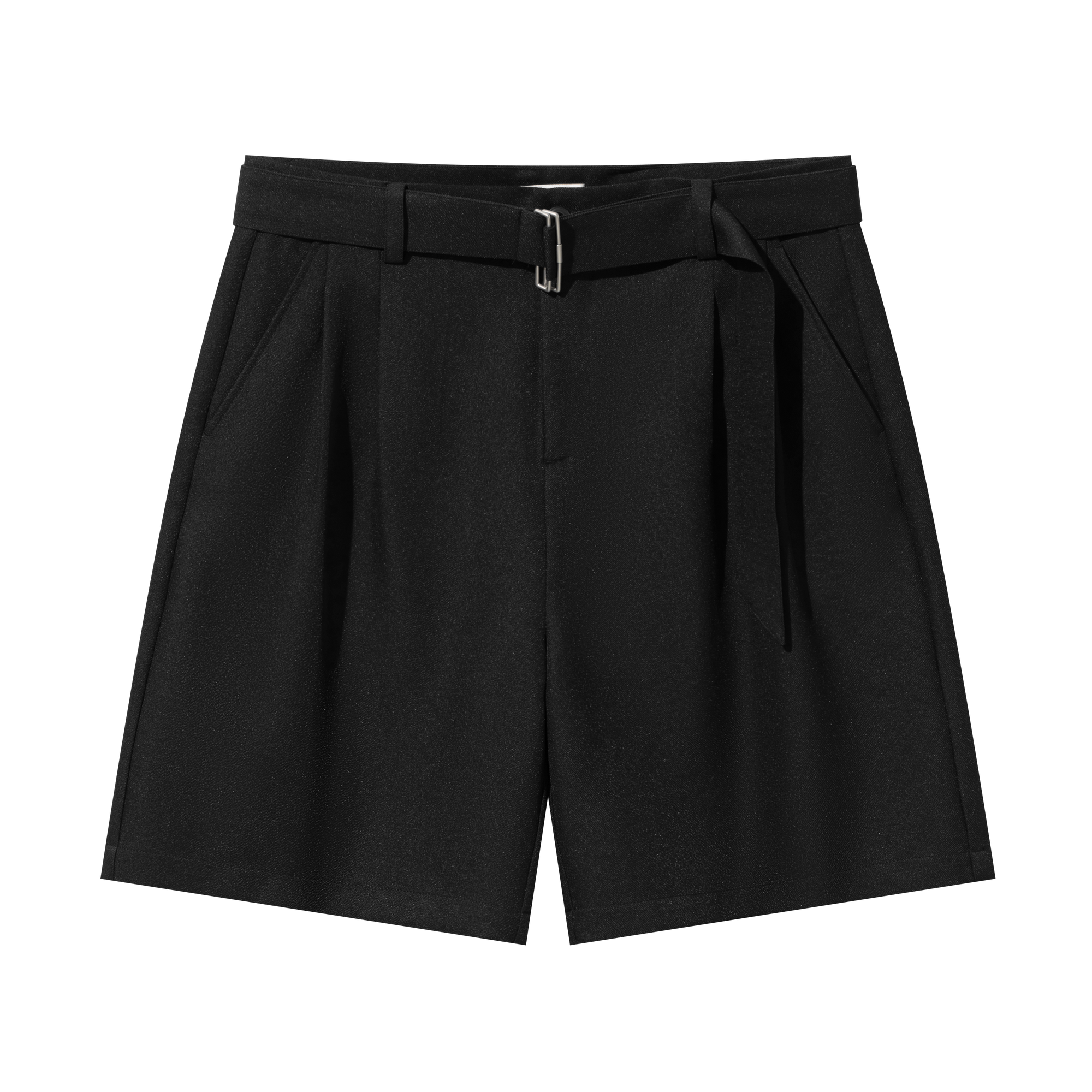 Black Decorative Ribbon Bermuda Shorts