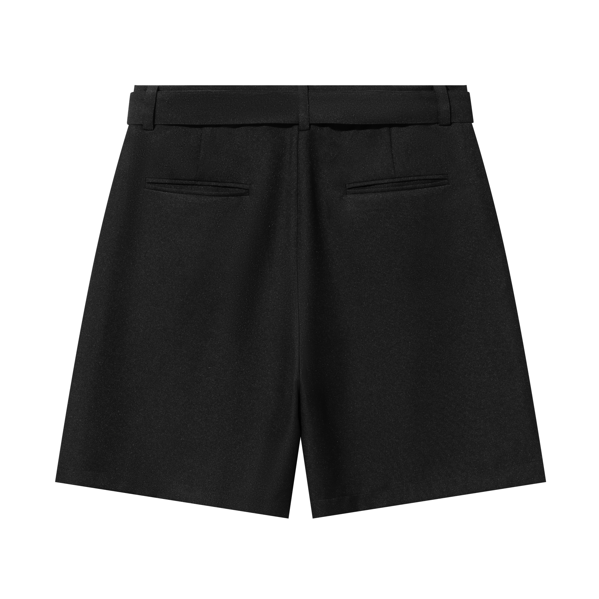 Black Decorative Ribbon Bermuda Shorts