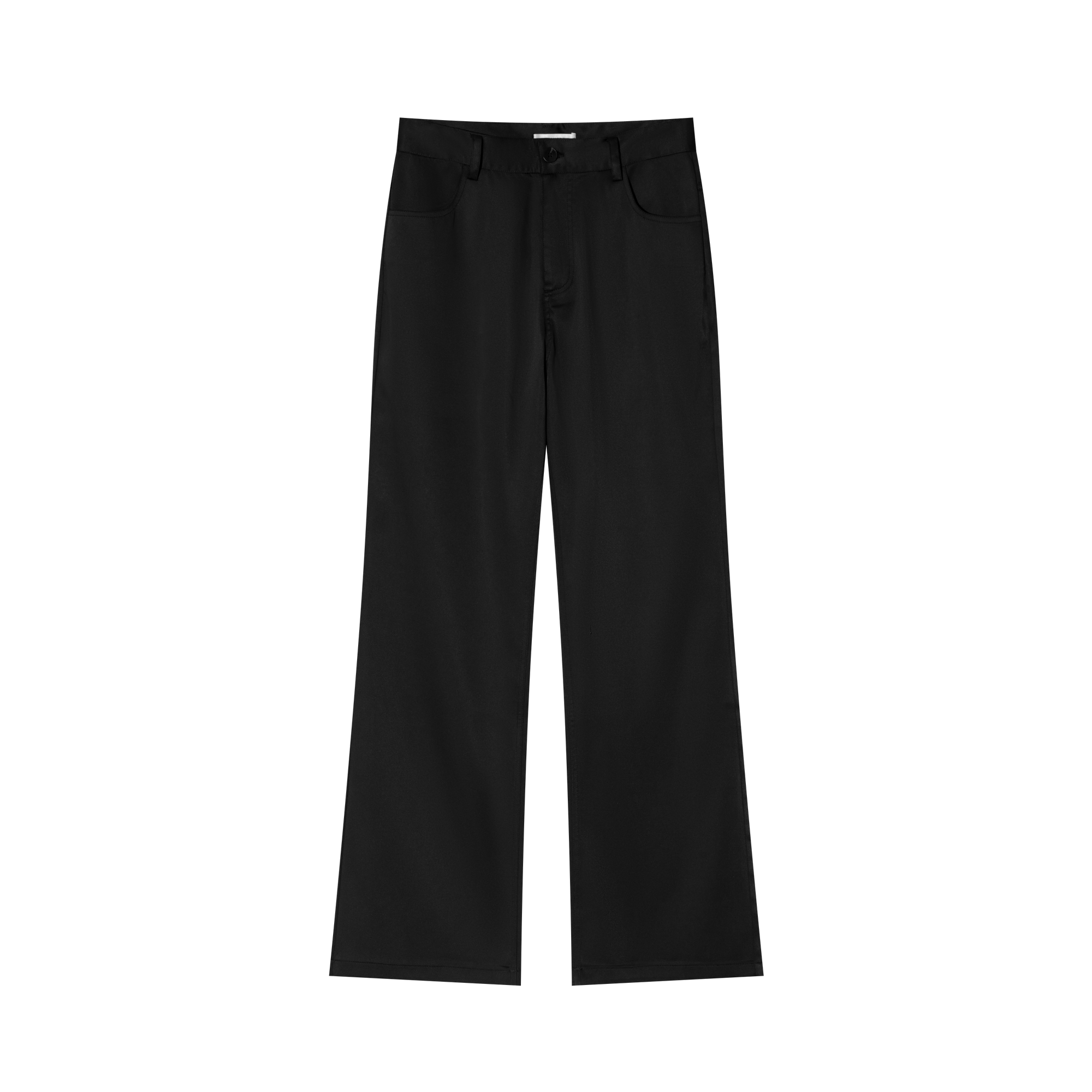 Black Flared Satin Slim Fit Trousers