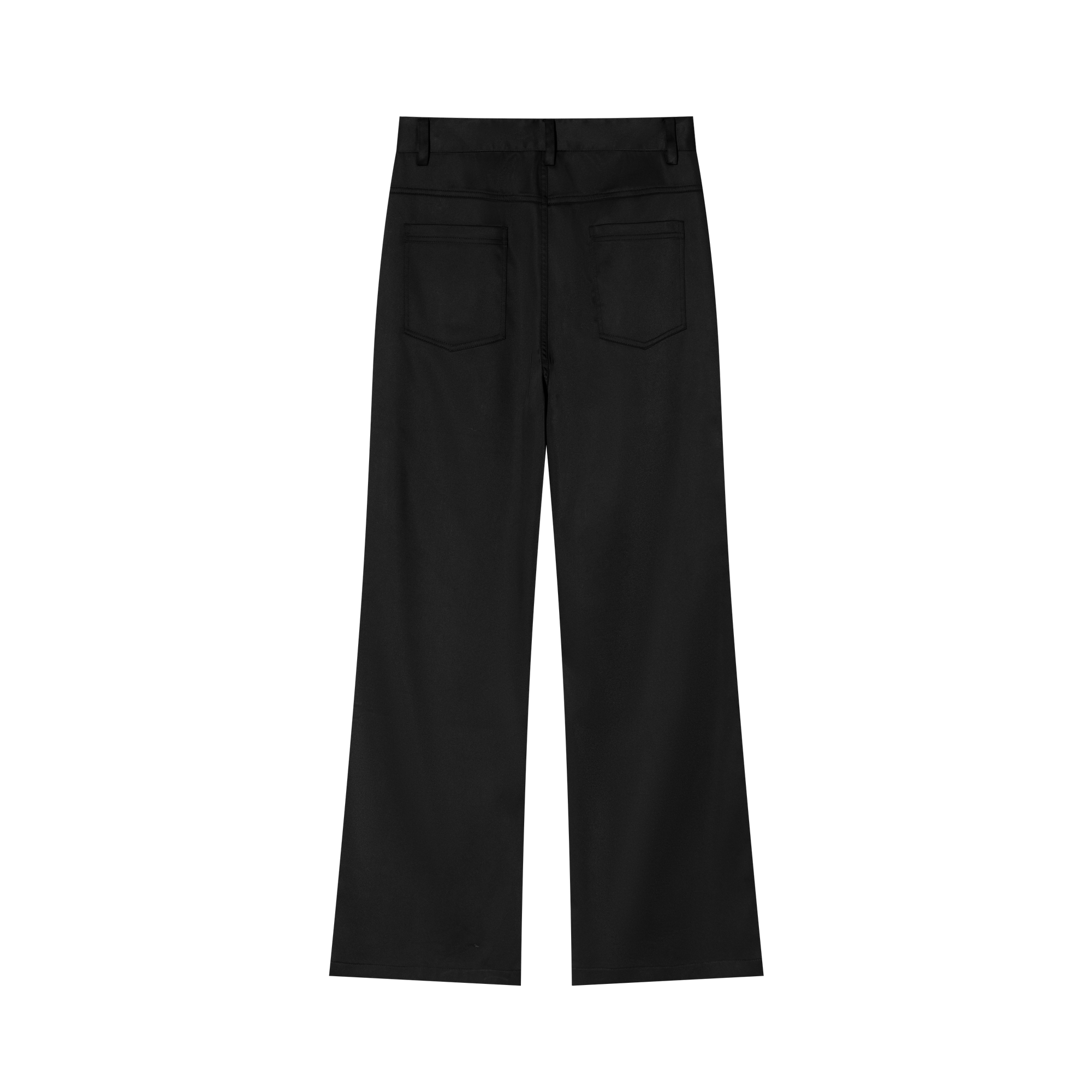 Black Flared Satin Slim Fit Trousers