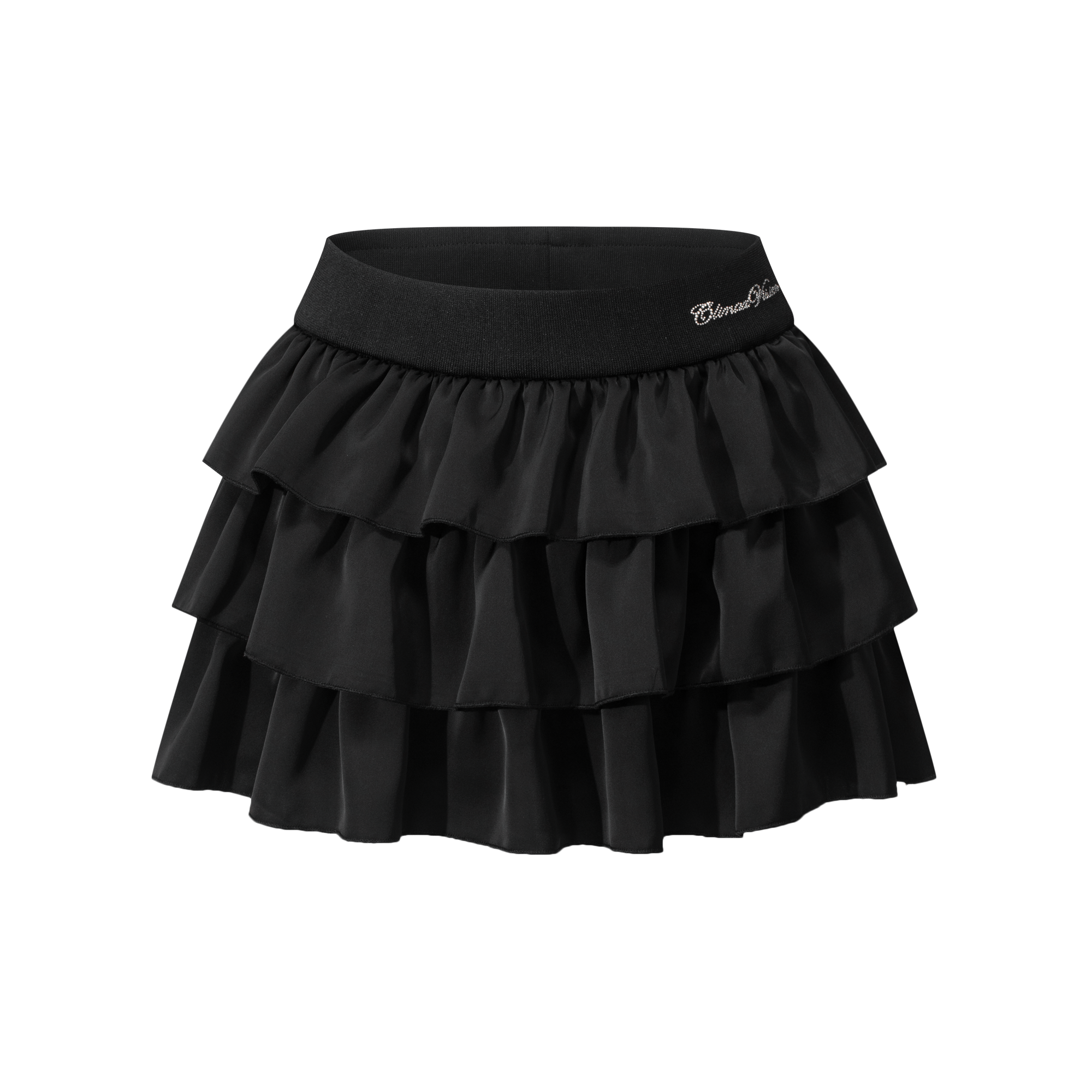 Black satin cake skirt