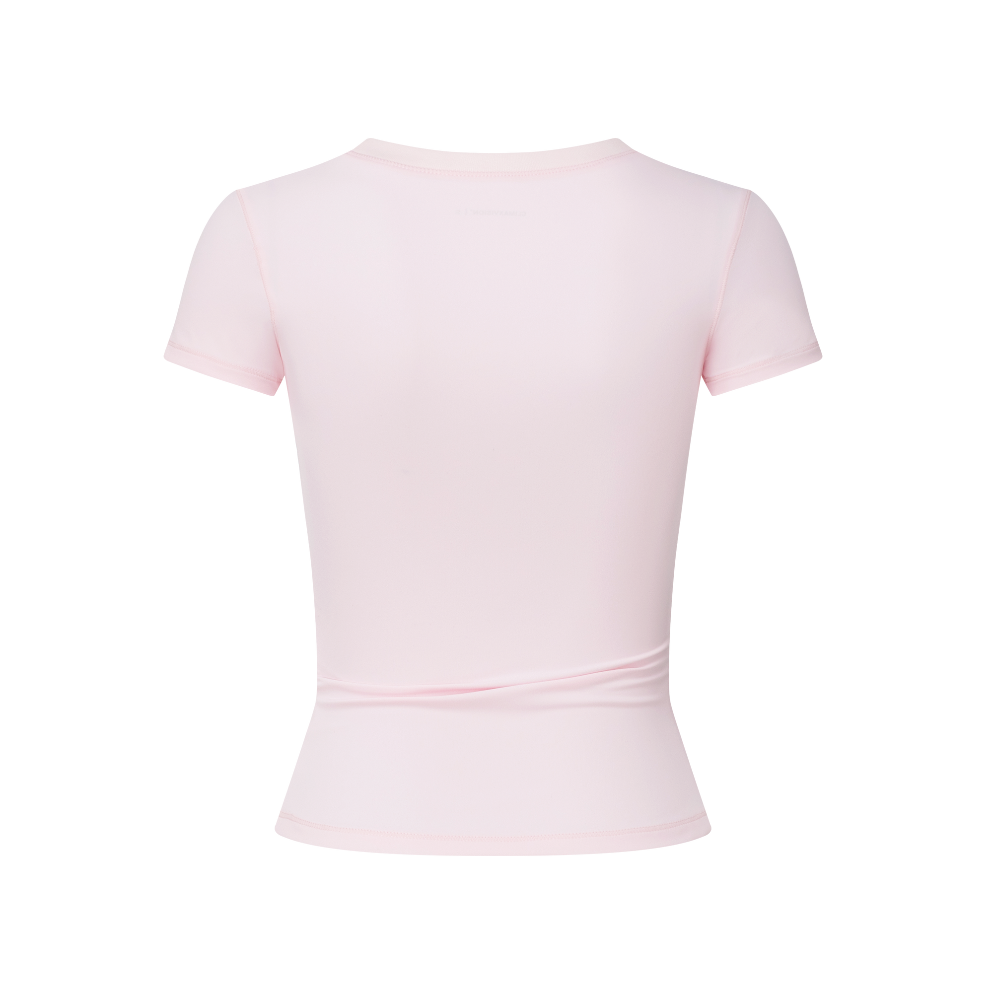 Pink Cross Shaped U-Neck Short-Sleeve T-Shirt