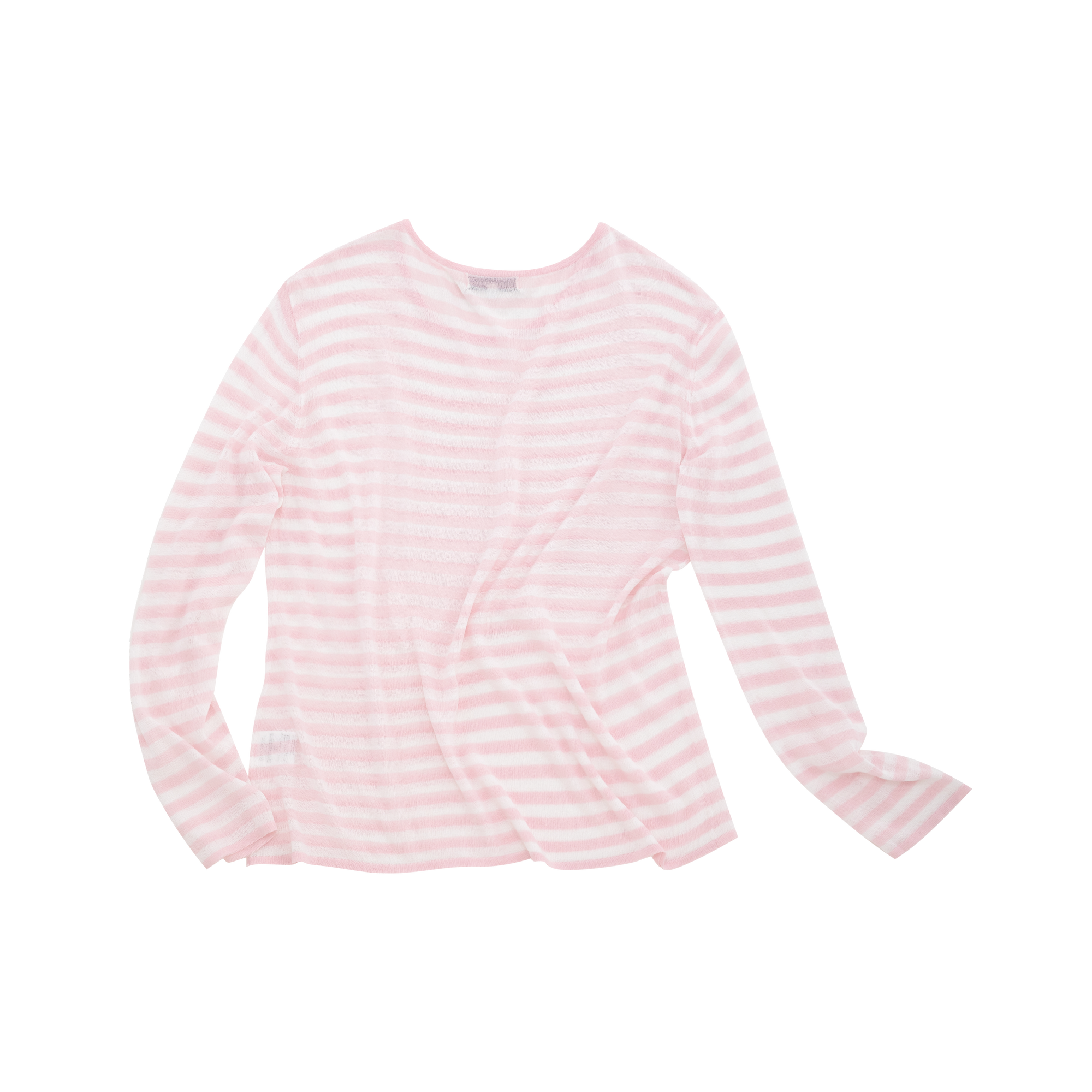 Pink Tencel Linen Striped Off-Shoulder Cover-Up T-Shirt