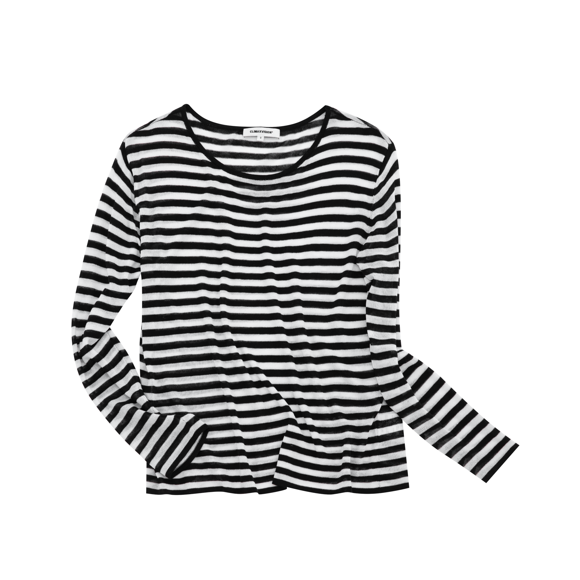 Black Tencel Linen Striped Off-Shoulder Cover-Up T-Shirt