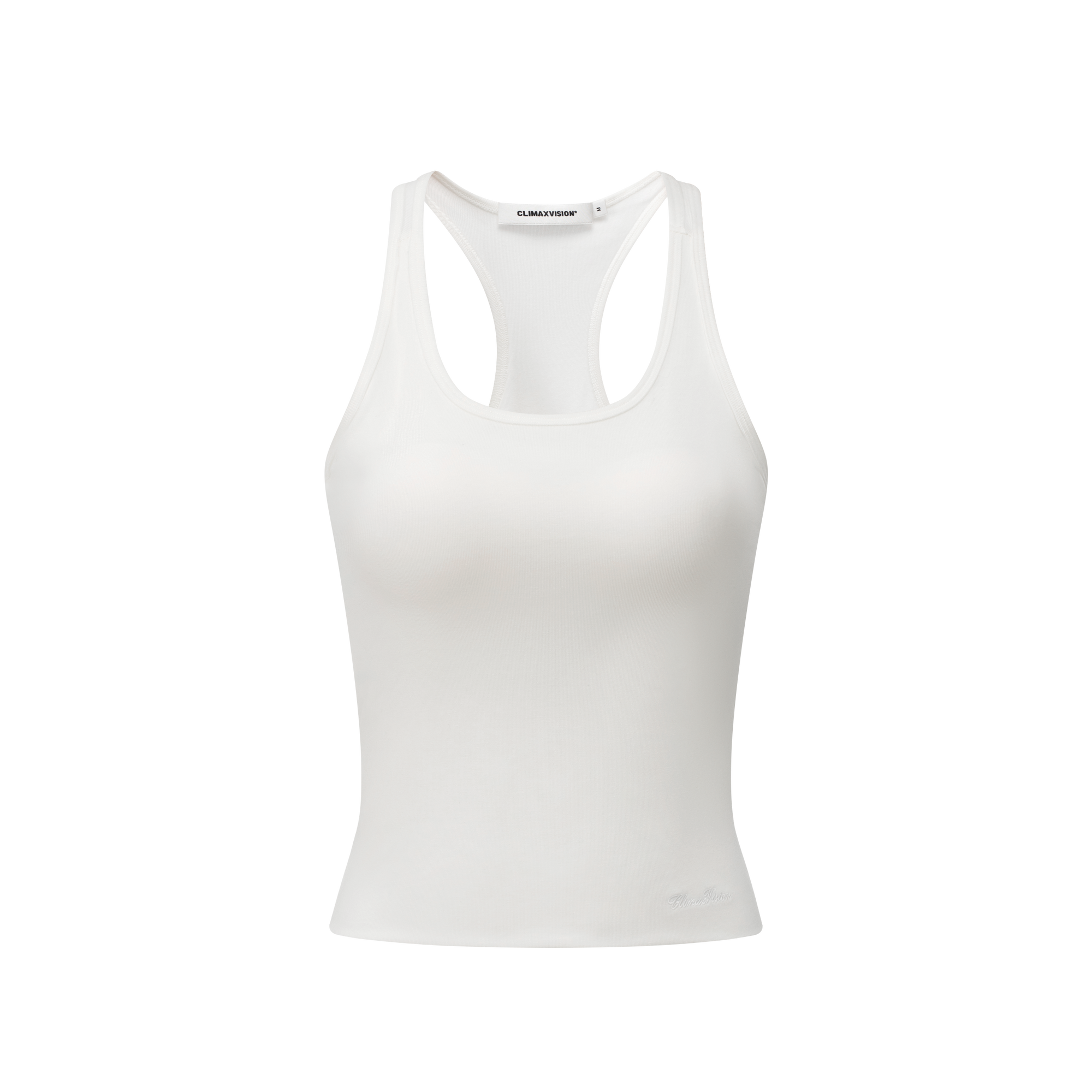Tencel Wool U-Neck with Built-in Bra Tank Top In White