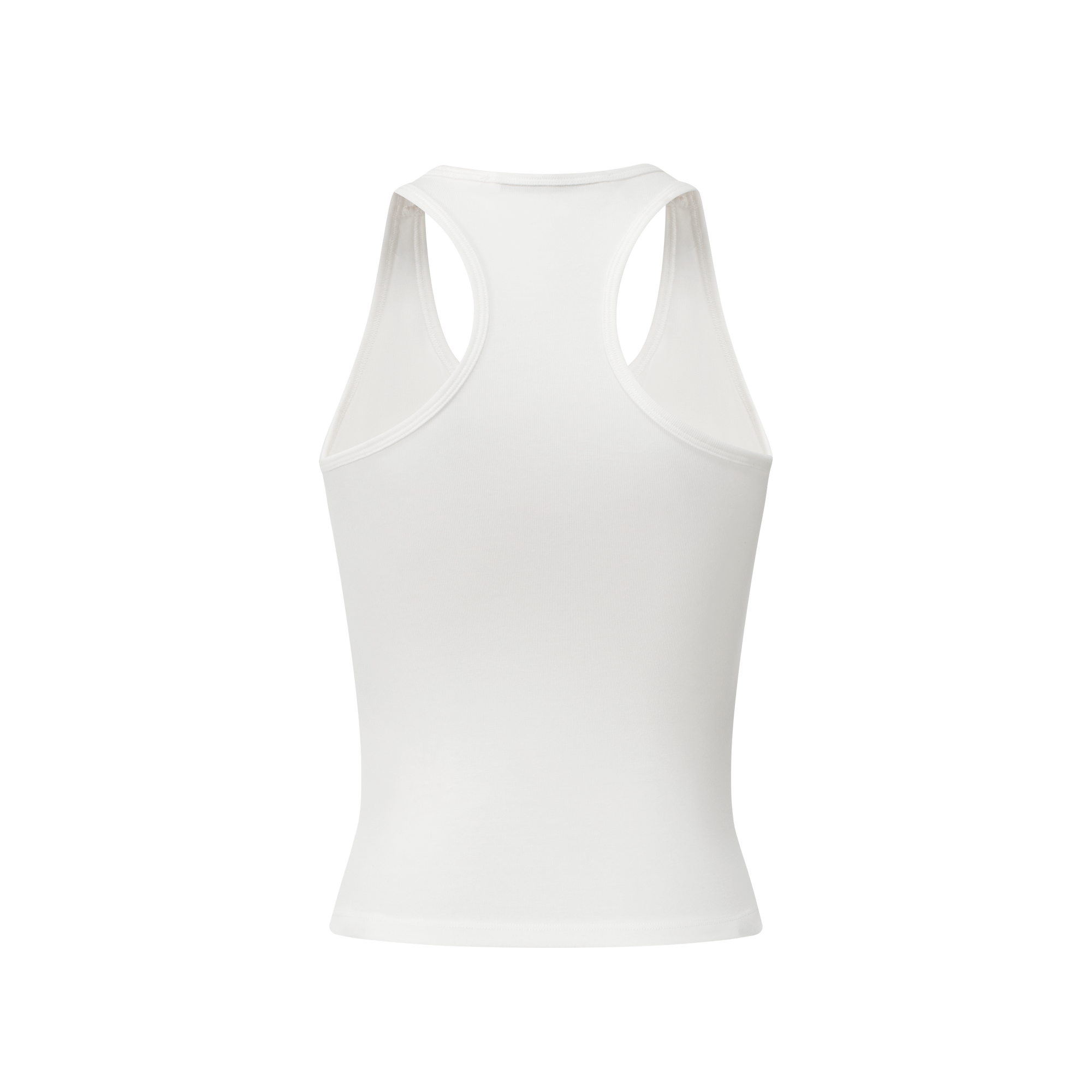 Tencel Wool U-Neck with Built-in Bra Tank Top In White