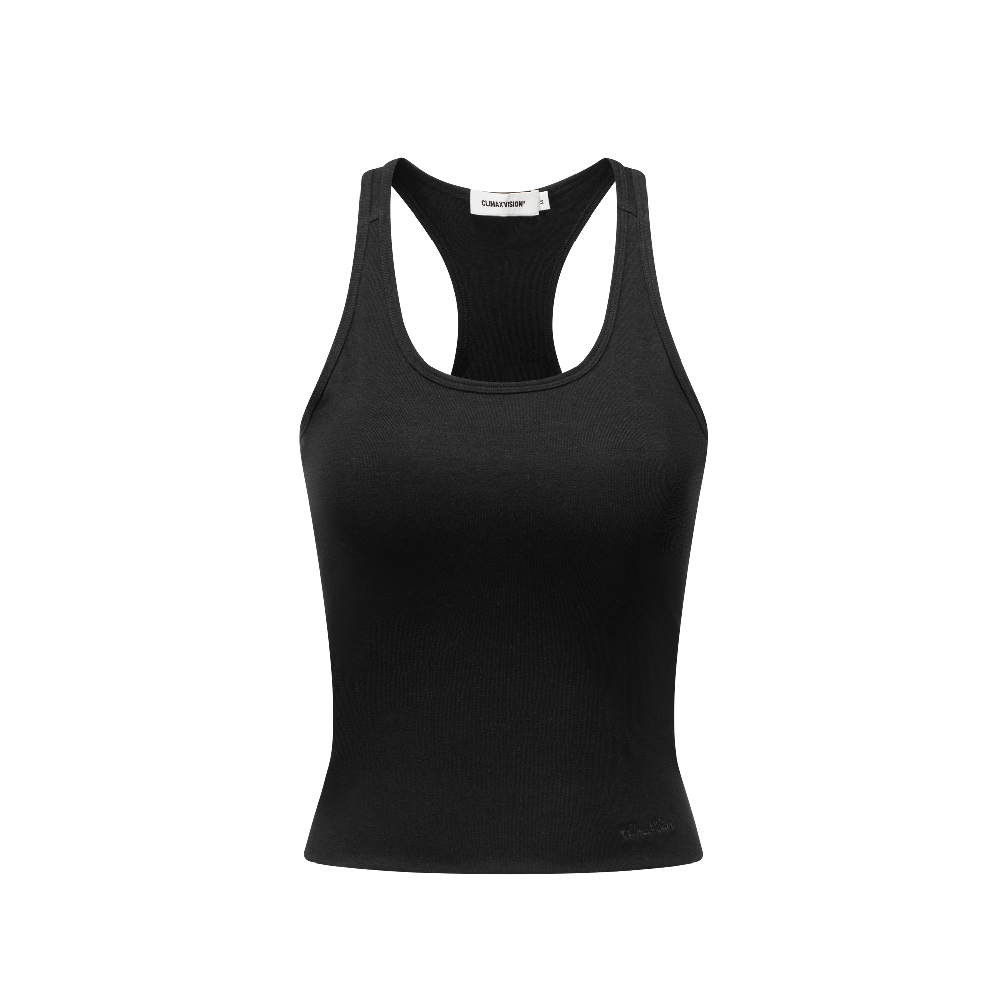 Tencel Wool U-Neck with Built-in Bra Tank Top In Black