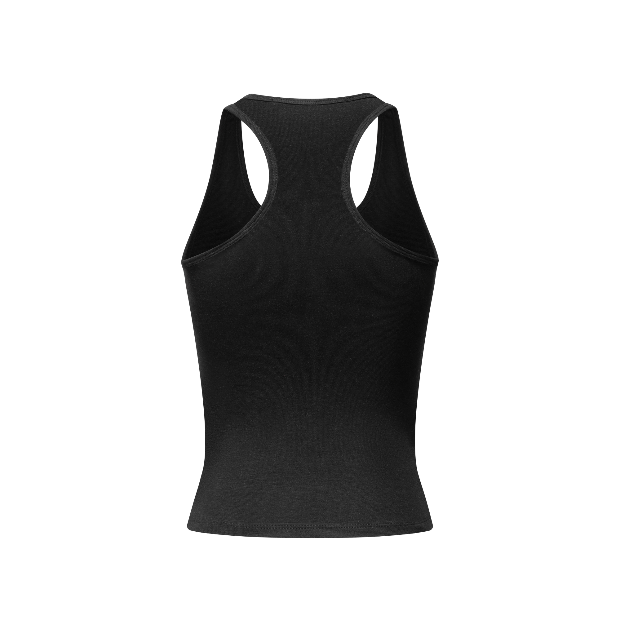 Tencel Wool U-Neck with Built-in Bra Tank Top In Black