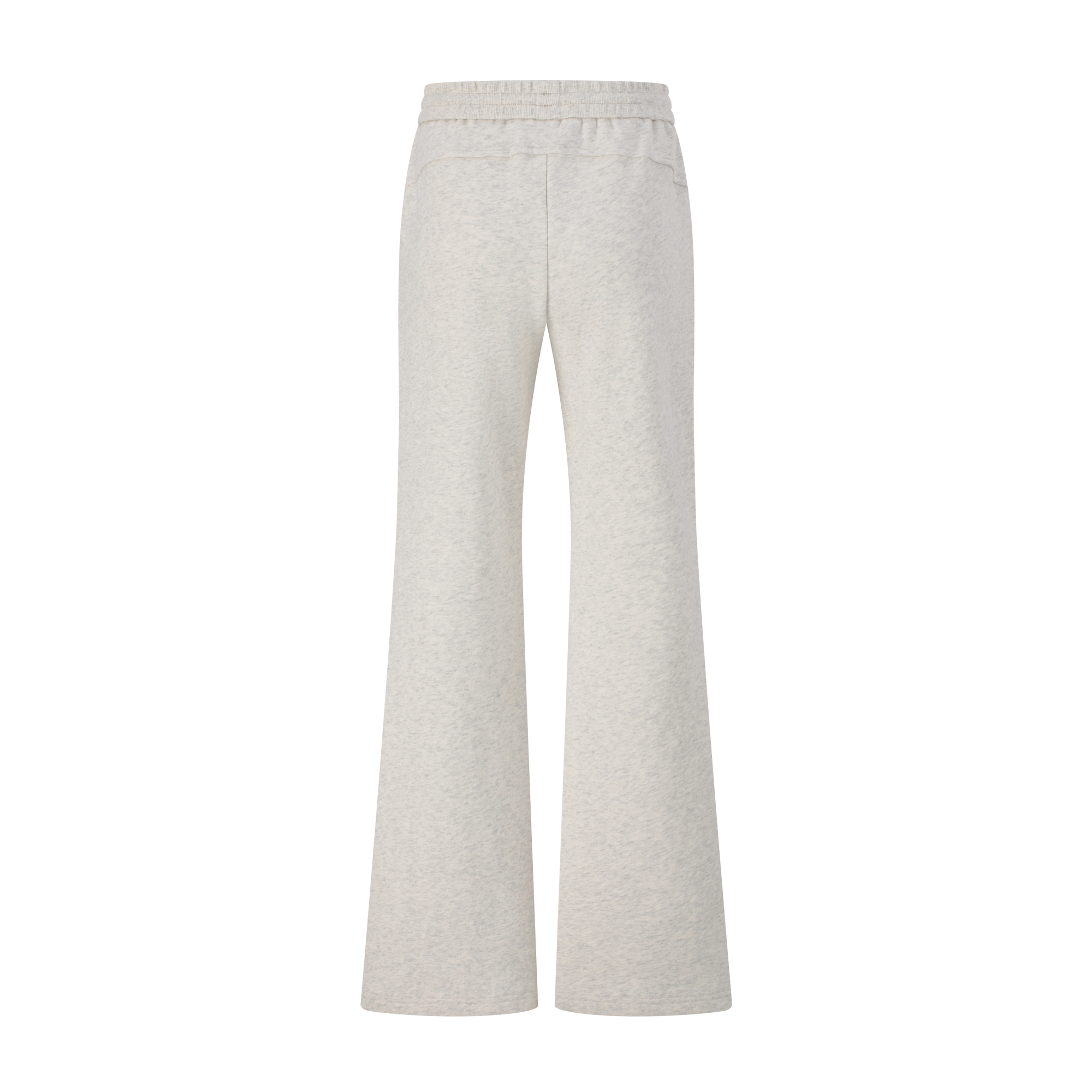 Beige Knitted Flared Mid-Low Rise Fleece-Lined Casual Sweatpants