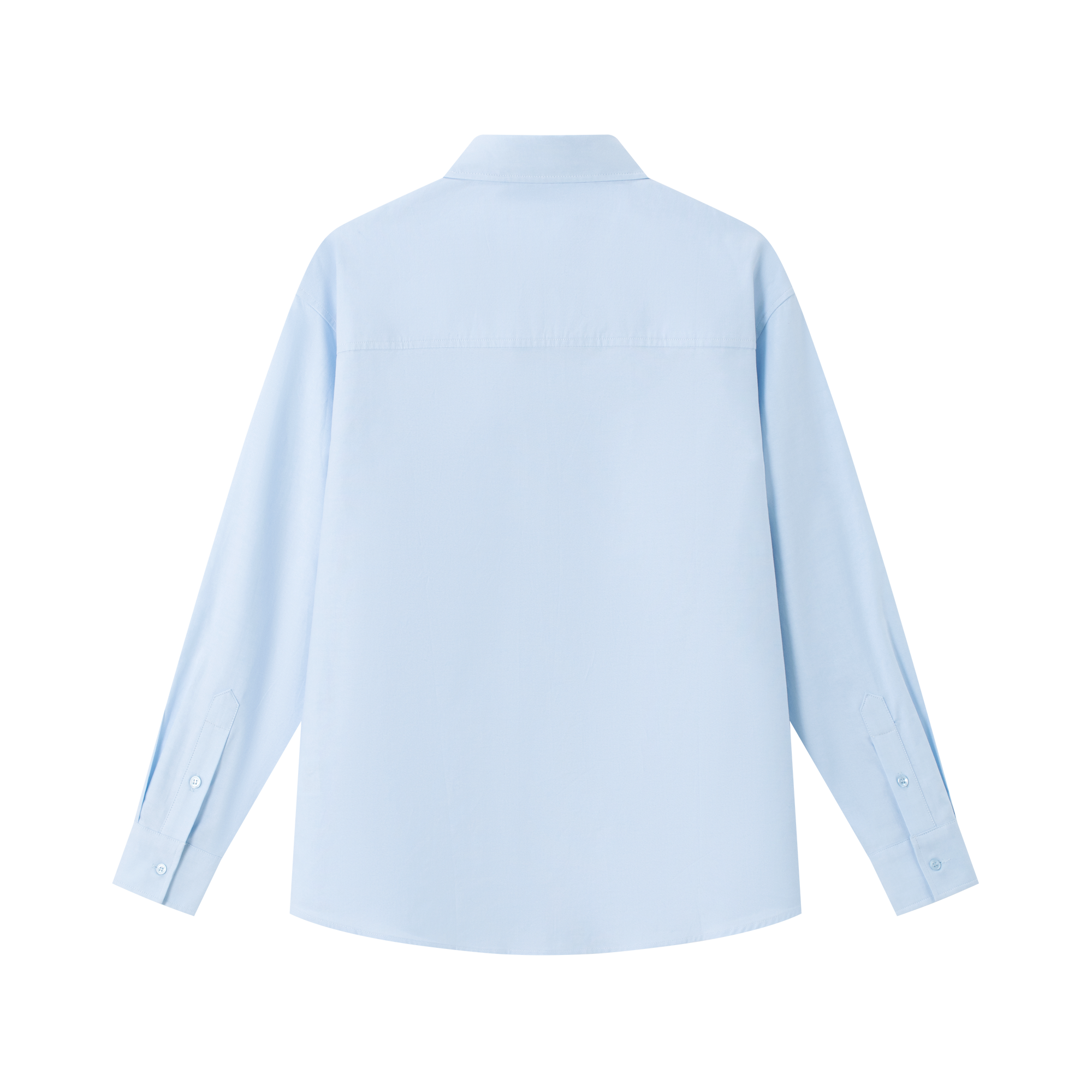 Blue Classic High Count Cotton Oxford Cross Embroidery Shirt